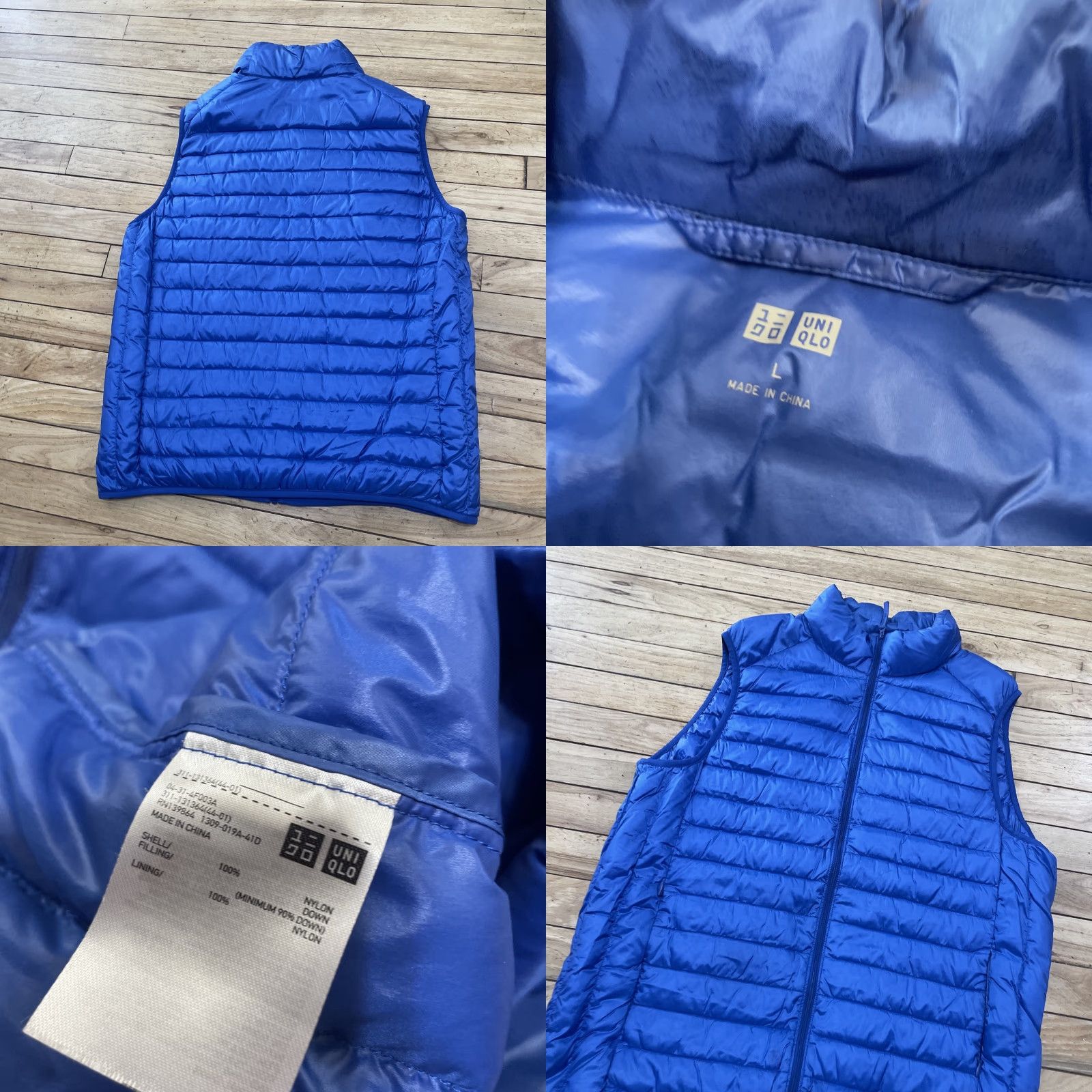 Uniqlo VINTAGE Uniqlo Vest Adult L Electric Blue Lightweight Down Sleeveless Zip Gillet 42" Size US L / EU 52-54 / 3 - 9 Thumbnail