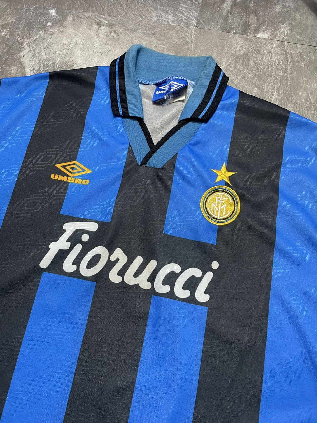 Umbro Umbro Inter Milan Italy 1993 1995 Home Football Shirt Jersey Size US XL / EU 56 / 4 - 3 Thumbnail