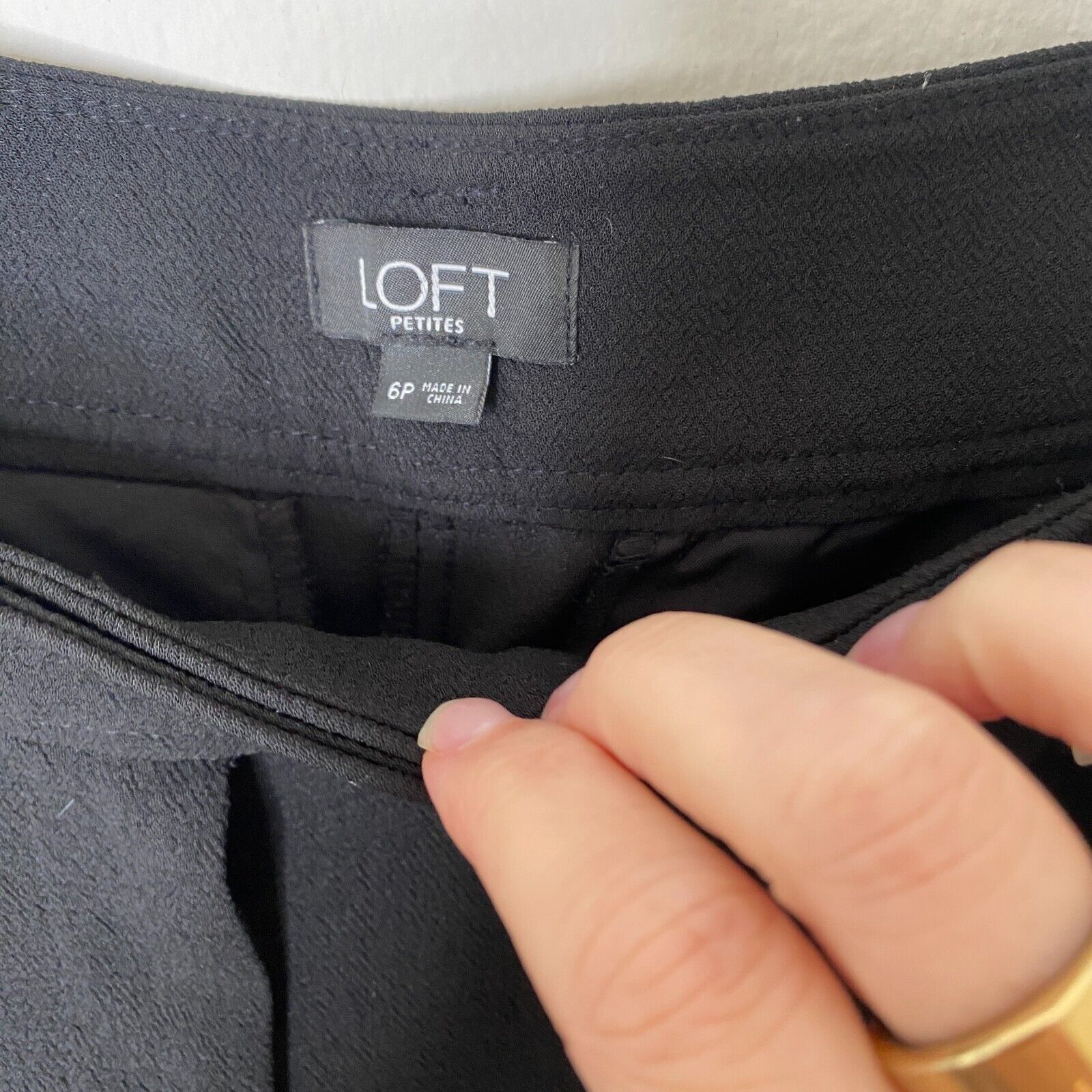 Loft Loft Jet Black Capri Trouser Cute Tie Front 6 Petite Size 28" / US 6 / IT 42 - 6 Thumbnail
