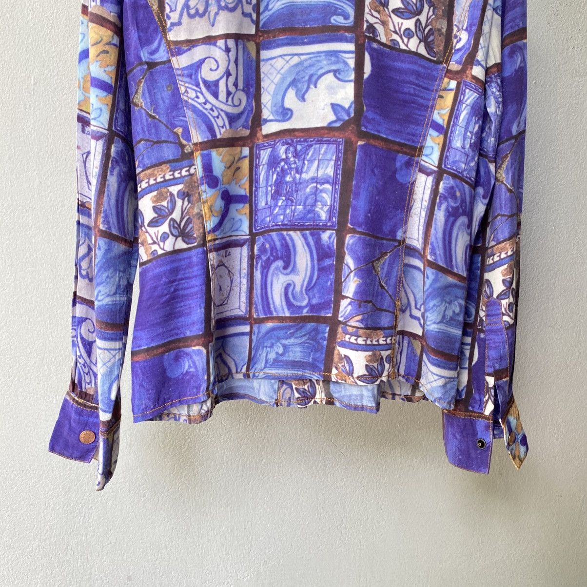 Jean Paul Gaultier Jean Paul Gaultier Vintage Ocean Mosaic Shirt Size US XXS / EU 40 - 9 Thumbnail