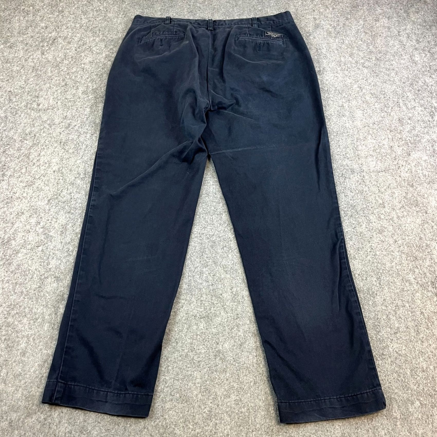 Polo Ralph Lauren VINTAGE Polo Ralph Lauren Chino Trousers Mens Navy Blue 38 Regular 5-Pocket Front Flat Front Tapered Cotton Canvas Pants Size US M / EU 48-50 / 2 - 2 Thumbnail