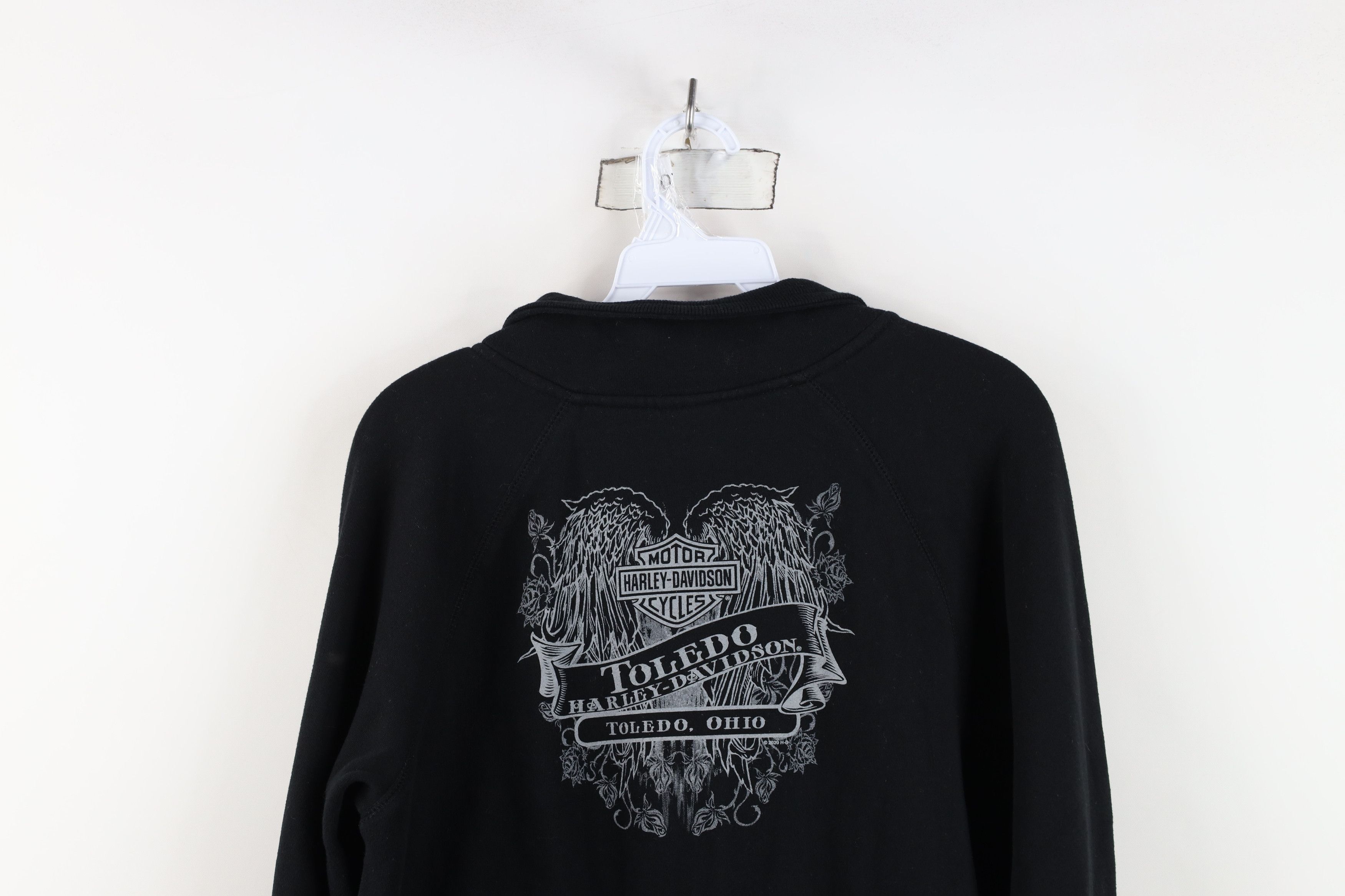 Harley Davidson Vintage Y2K Harley Davidson Rose Wings Half Zip Sweatshirt Size M / US 6-8 / IT 42-44 - 13 Thumbnail
