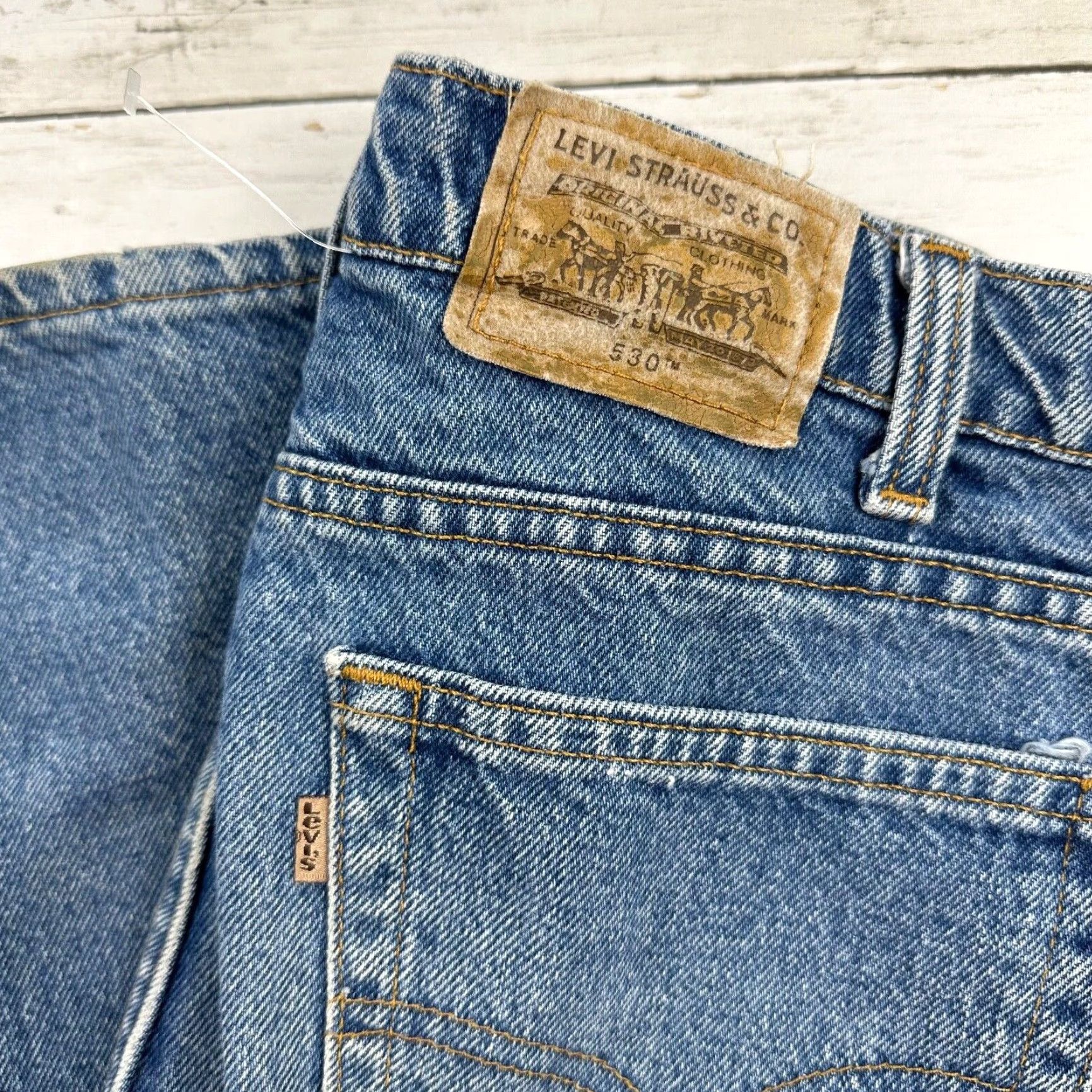 Levi's VTG Levi's Jeans Signature Regular 530 Bootcut 36x34 USA Made Mens Blue 1990s Vintage 90s USA Levi's 500 Series Jeans Size US 36 / EU 52 - 2 Thumbnail