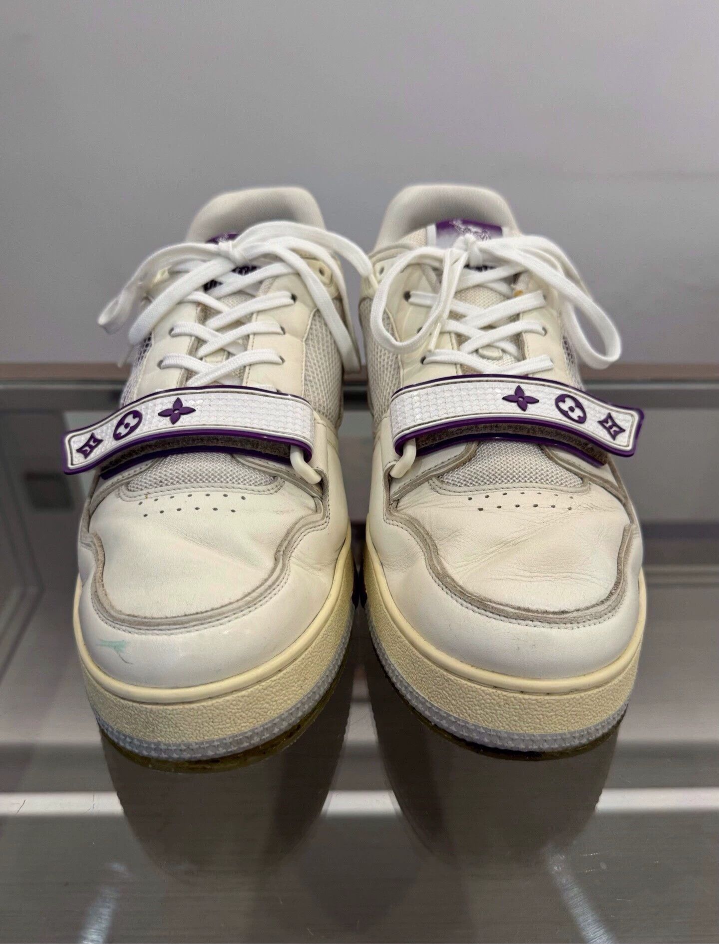 Louis Vuitton Louis Vuitton (LV) men's white and purple trainer sneakers Size US 11 / EU 44 - 1 Thumbnail