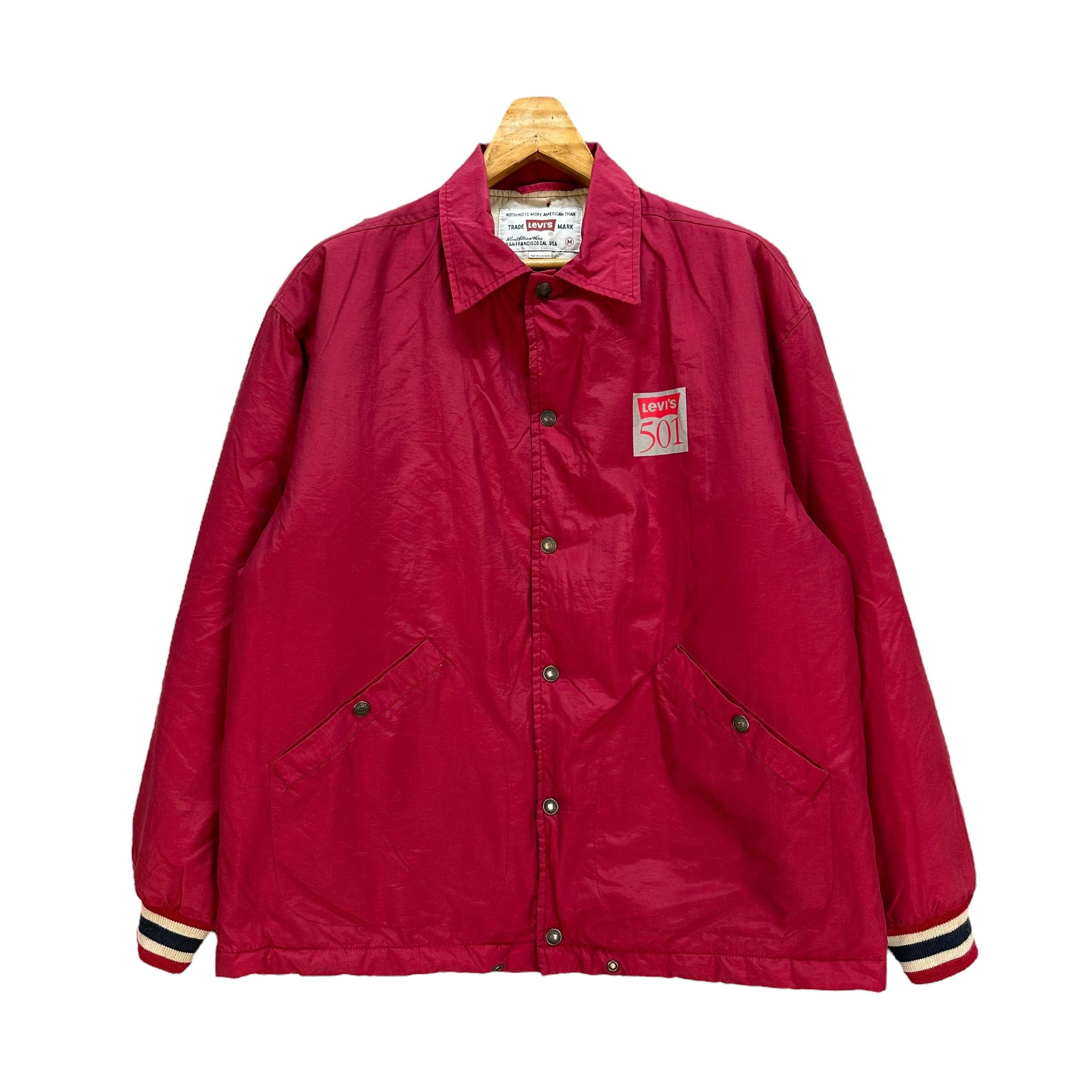 Levi's 92's Levi's Button Your Fly Big Logo Coach Jacket #A11-0264 Size US M / EU 48-50 / 2 - 5 Thumbnail