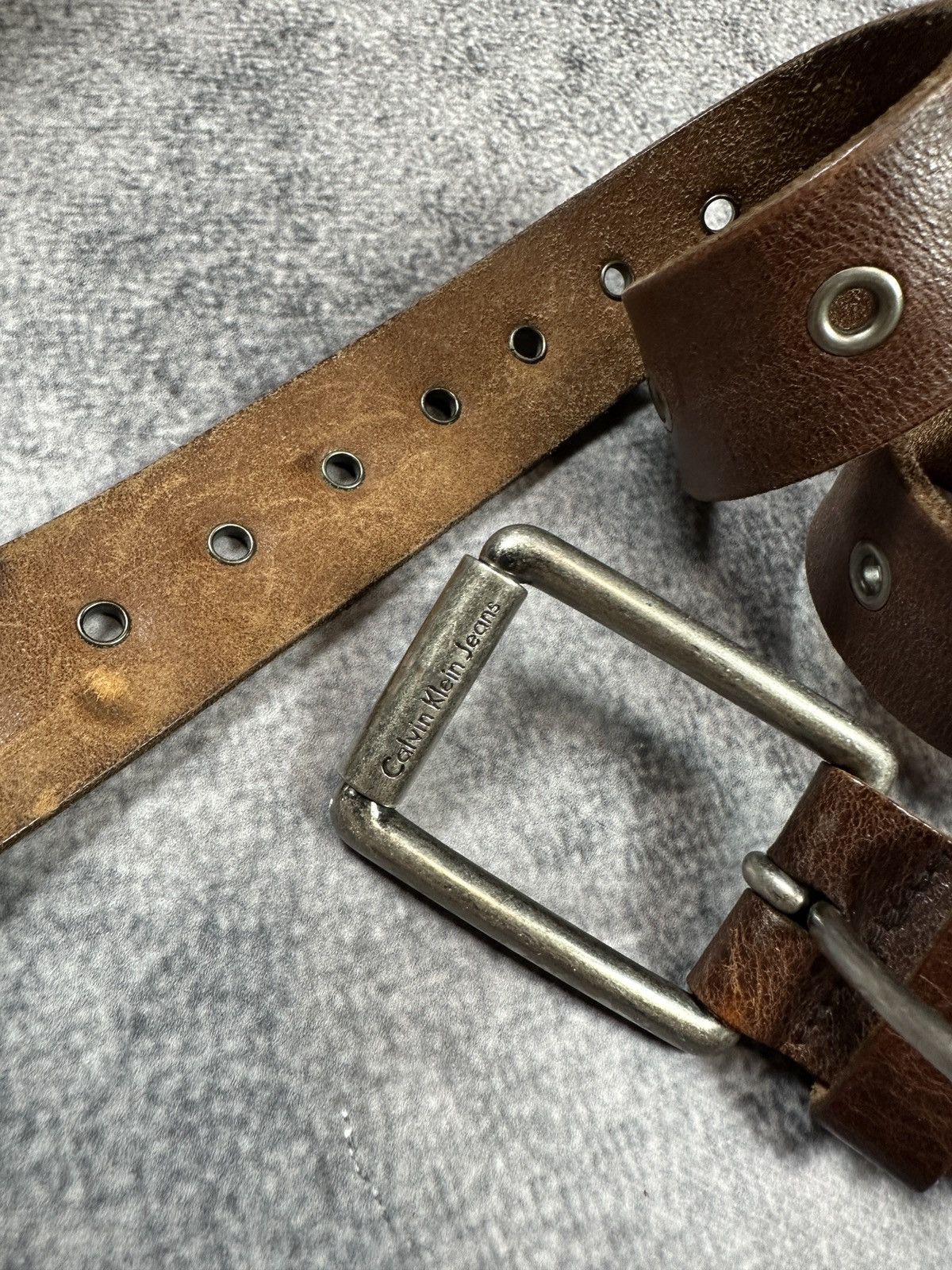 Calvin Klein Y2K Calvin Klein CK Logo Belts Full Hole Hype Streetwear Alt Size ONE SIZE - 2 Thumbnail