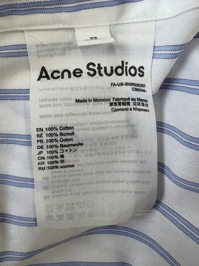 Acne Studios Acne Studios Blue and white striped collar smile embroider Size US XS / EU 42 / 0 - 6 Thumbnail