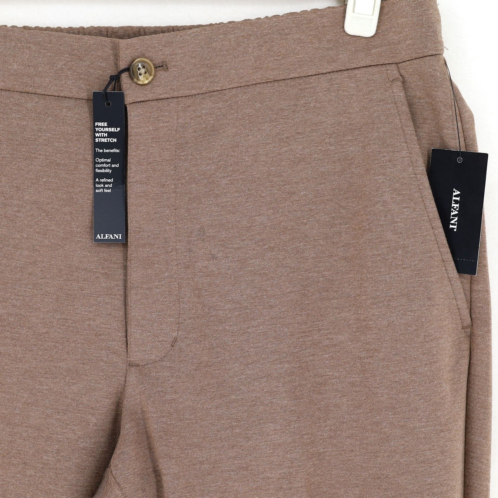 Alfani Alfani Men's Heather Brown Rayon Suit Pants Size 38W 30L Size US 38 / EU 54 - 3 Thumbnail