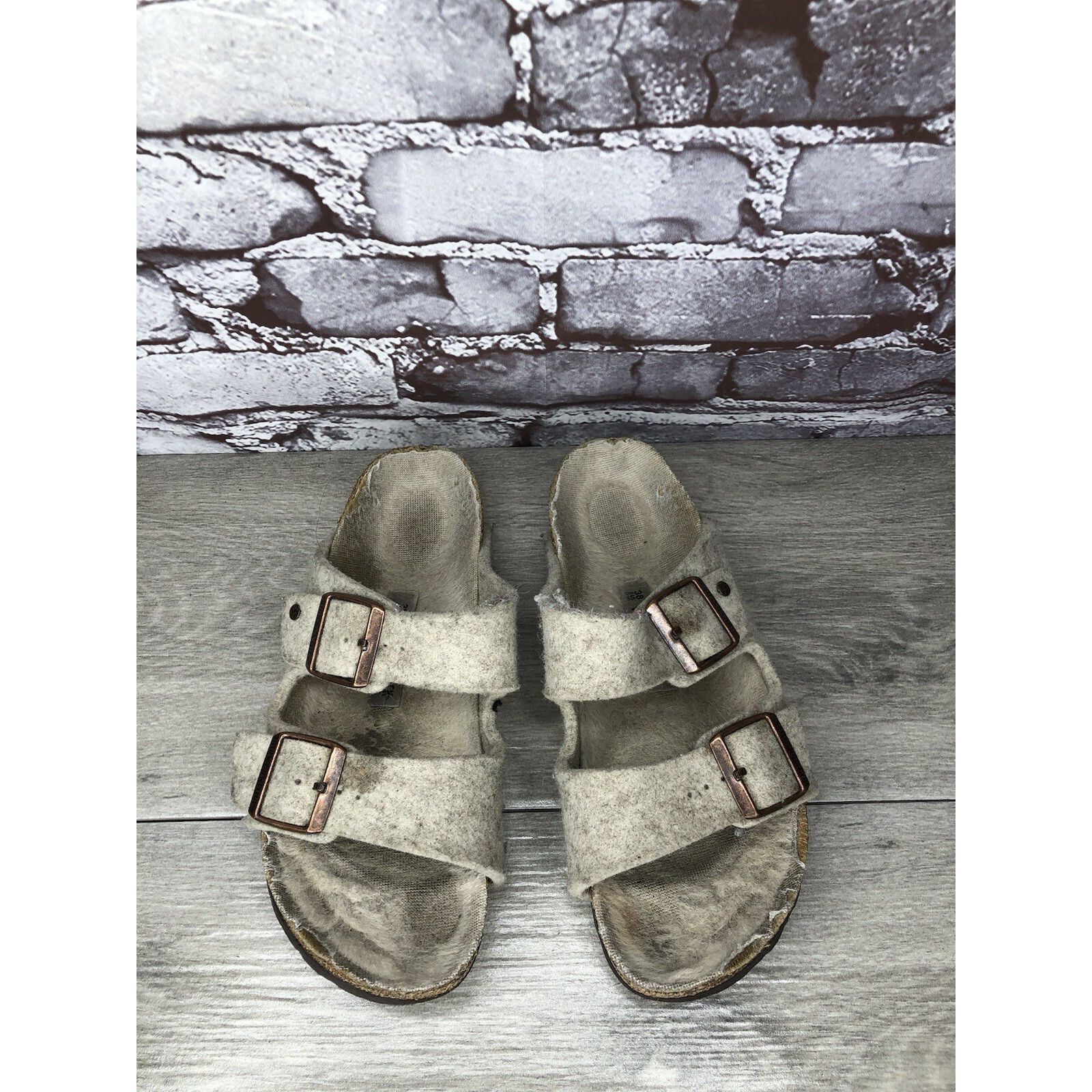 Birkenstock Birkenstock Wool Felt Beige Arizona Comfort Slides Sandals W Size US 7.5 / IT 37.5 - 9 Thumbnail