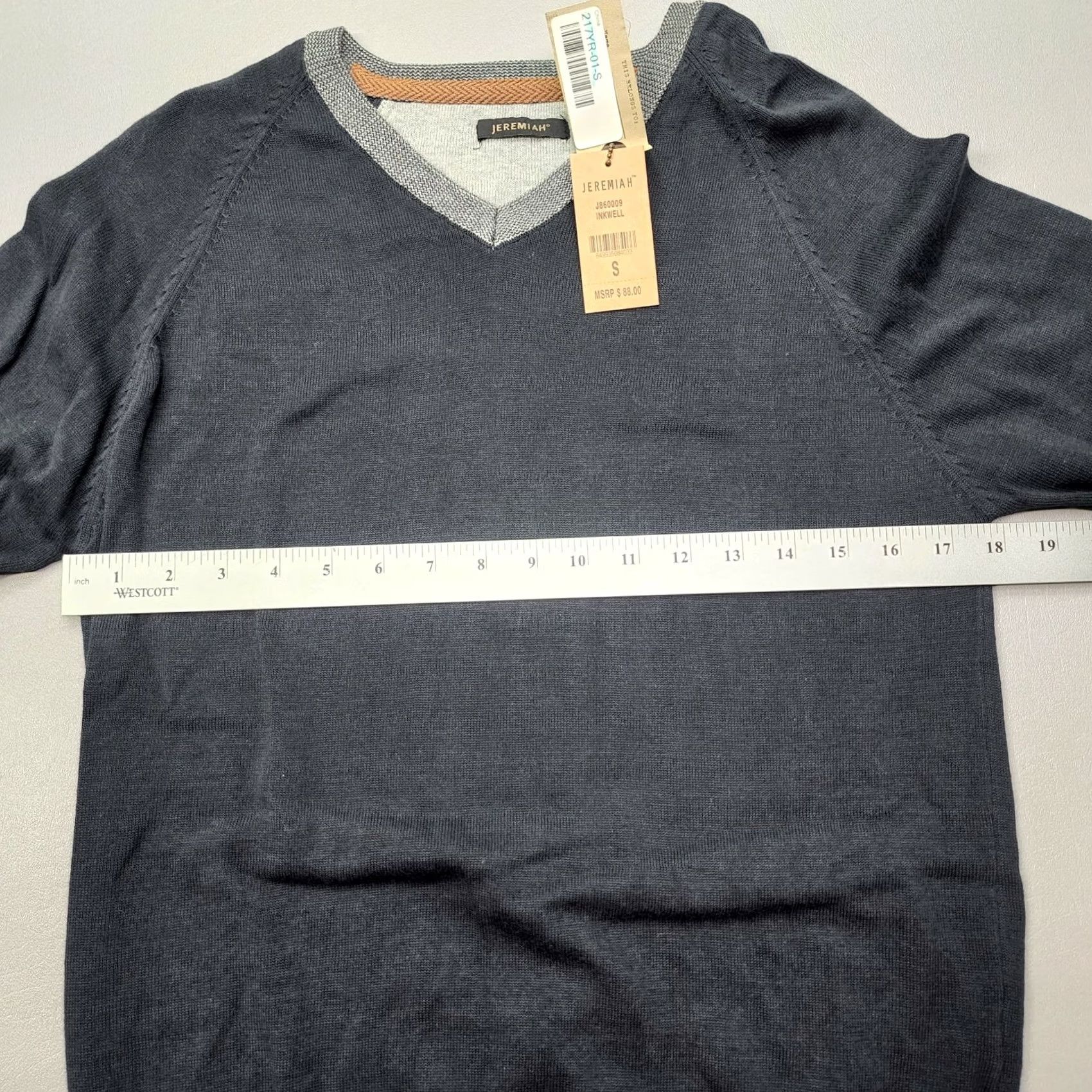 Vintage Jeremiah Men’s V-Neck Pullover Sweater 100% Cotton Inkwell S Knit Solid Breathing Mens Pullover 100% Cotton V-Neck Inkwell Clothing Size US S / EU 44-46 / 1 - 6 Thumbnail