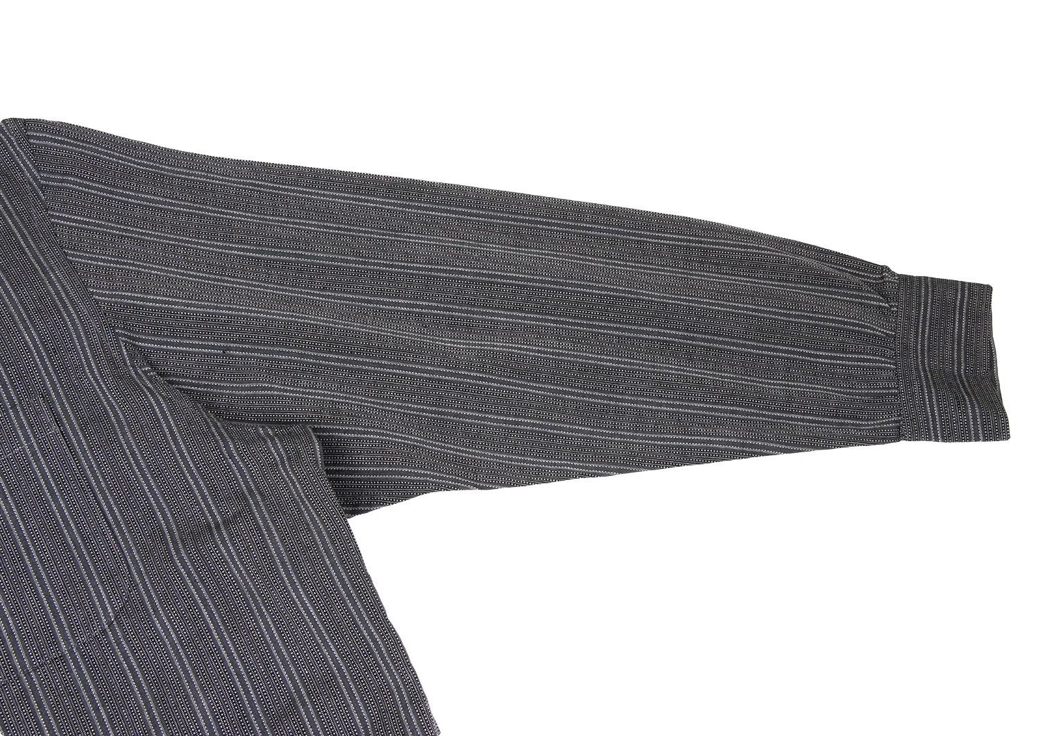 Jean Paul Gaultier Gray Stripe Patch Pocket Long Sleeve Open Collar Shirt M Size US M / EU 48-50 / 2 - 6 Thumbnail