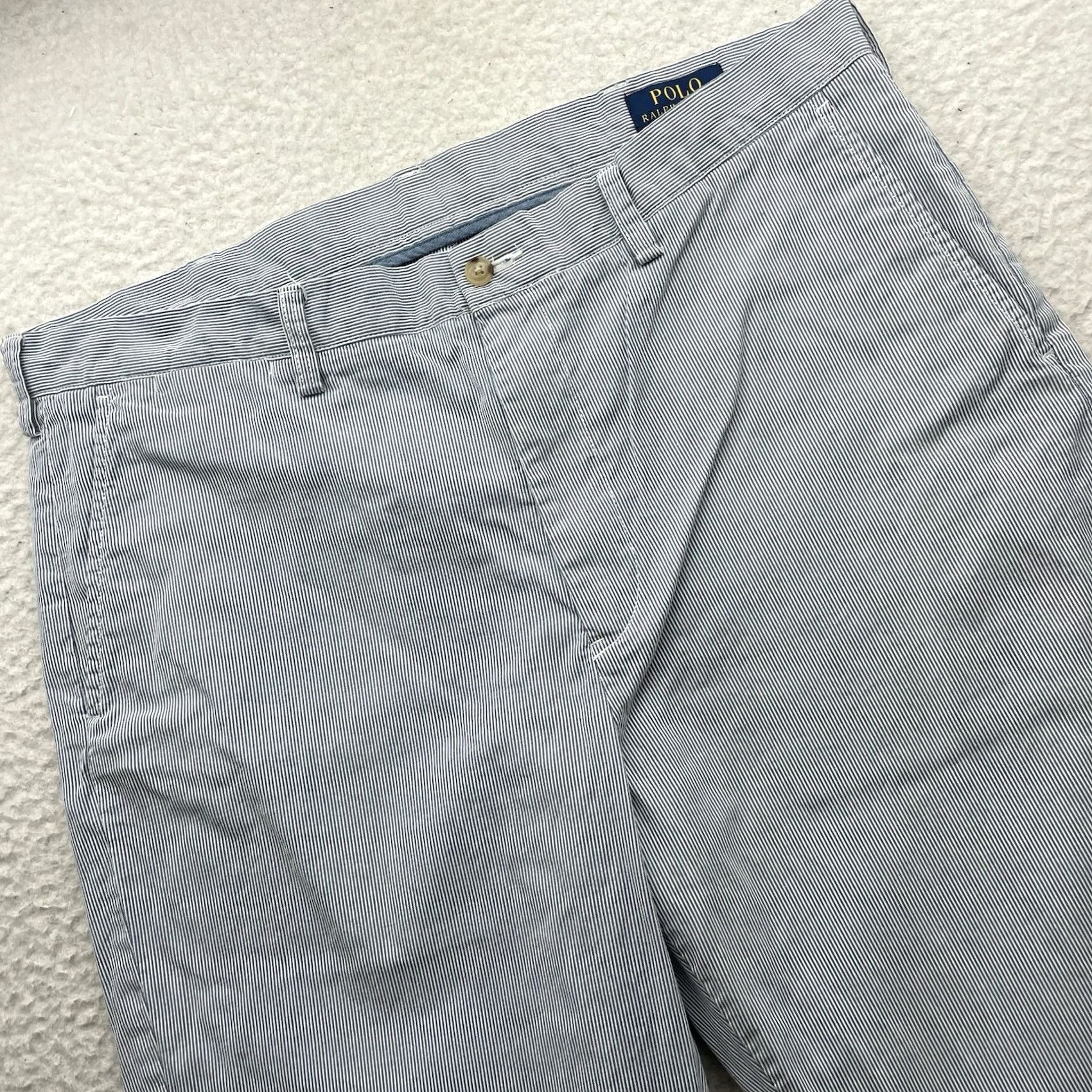 Polo Ralph Lauren Polo Ralph Lauren Mens Pants 37x33 Blue White Striped Chino Textured Size US M / EU 48-50 / 2 - 2 Thumbnail