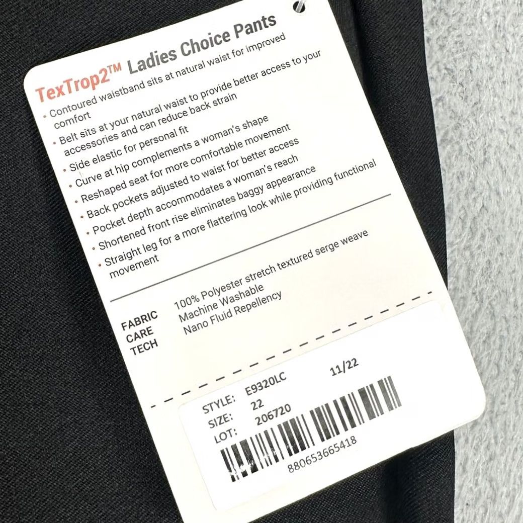 Vintage Elbeco Uniform Pants Womens 22 Tex Trop2 Black Tactical Workwear Straight NEW Size 40" / US 18 - 2 Thumbnail