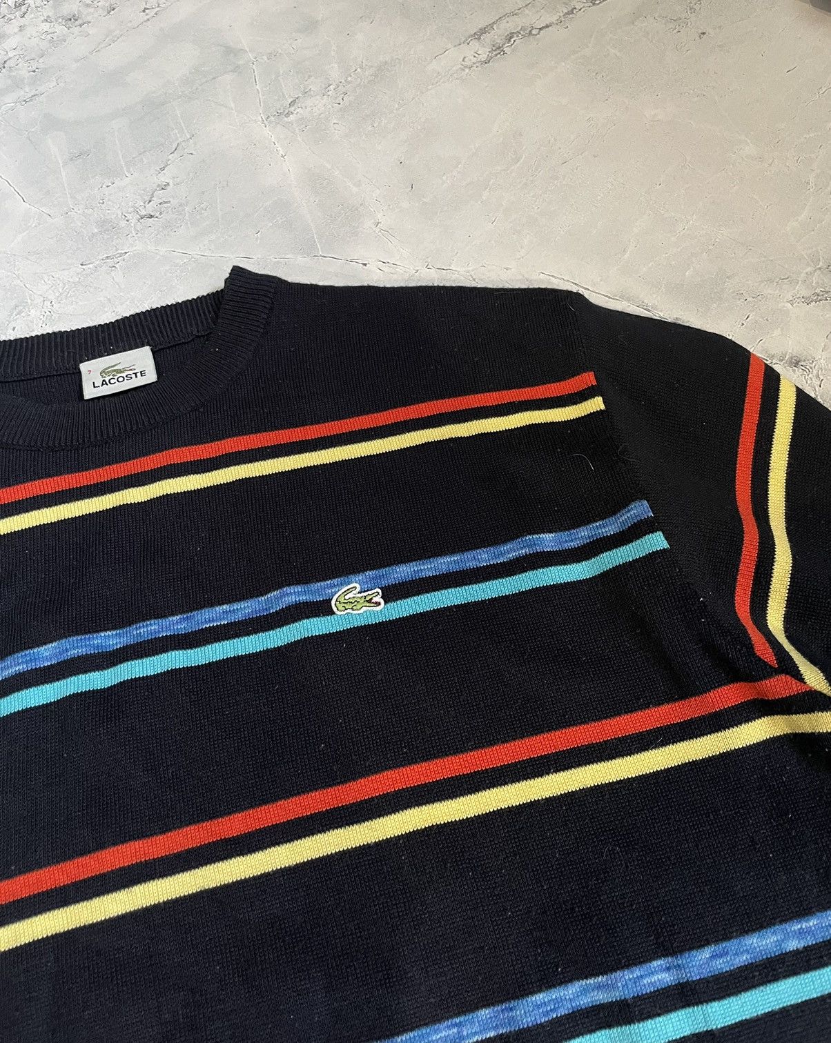 Lacoste × Vintage Mens Vintage Lacoste Stripped Knit Sweater Size US XL / EU 56 / 4 - 3 Thumbnail