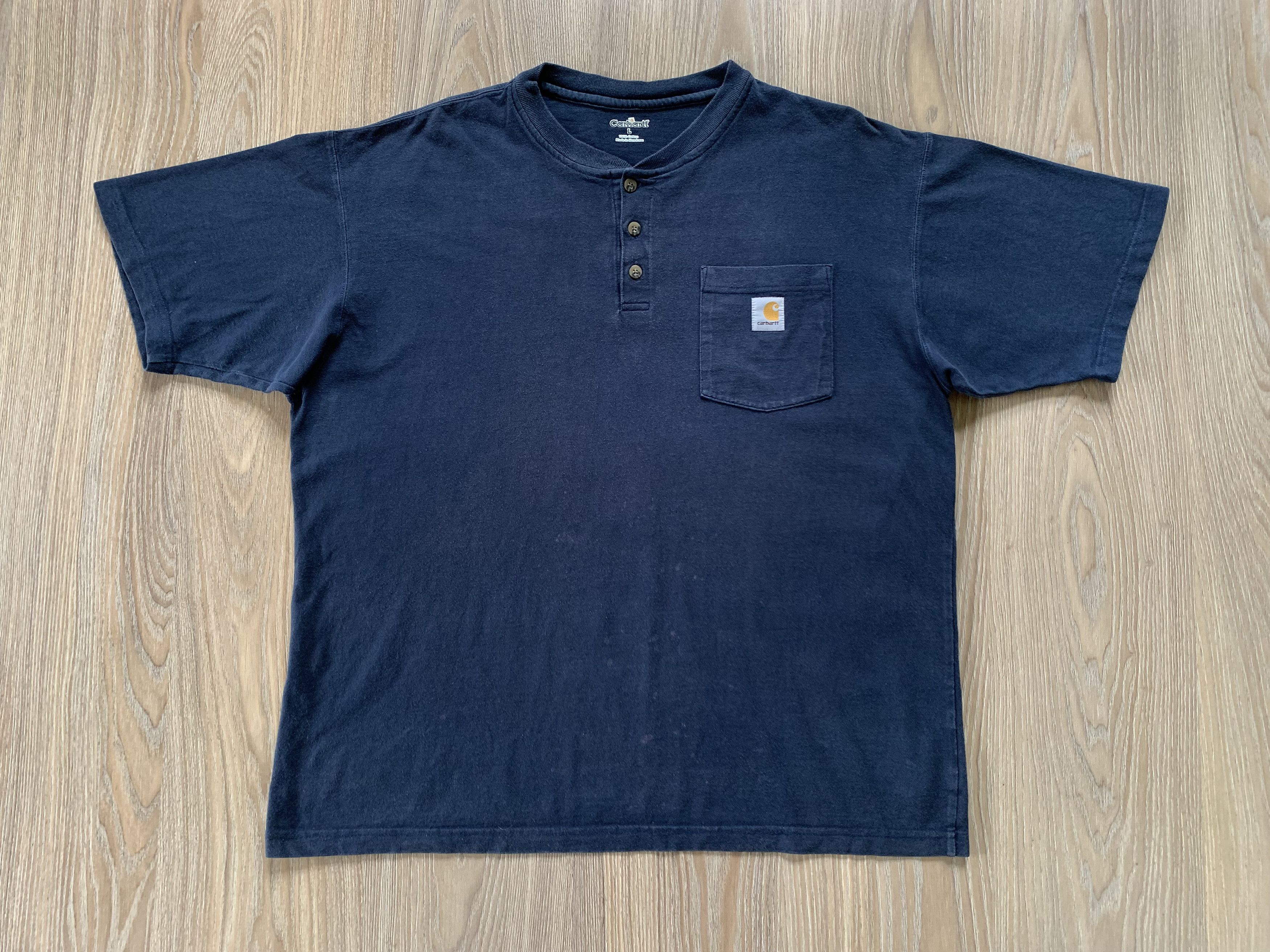 Carhartt × Vintage Vintage Carhartt Navy Pocket T-Shirt Size US L / EU 52-54 / 3 - 2 Thumbnail