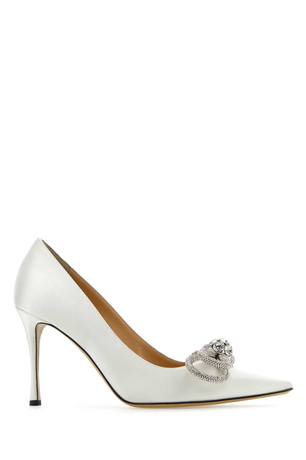 サンダル・ミュール MACH & MACH White satin Orchid pumps Amazon.com: Mach & Mach, Orchid 95MM Satin Pointed Toe Pumps