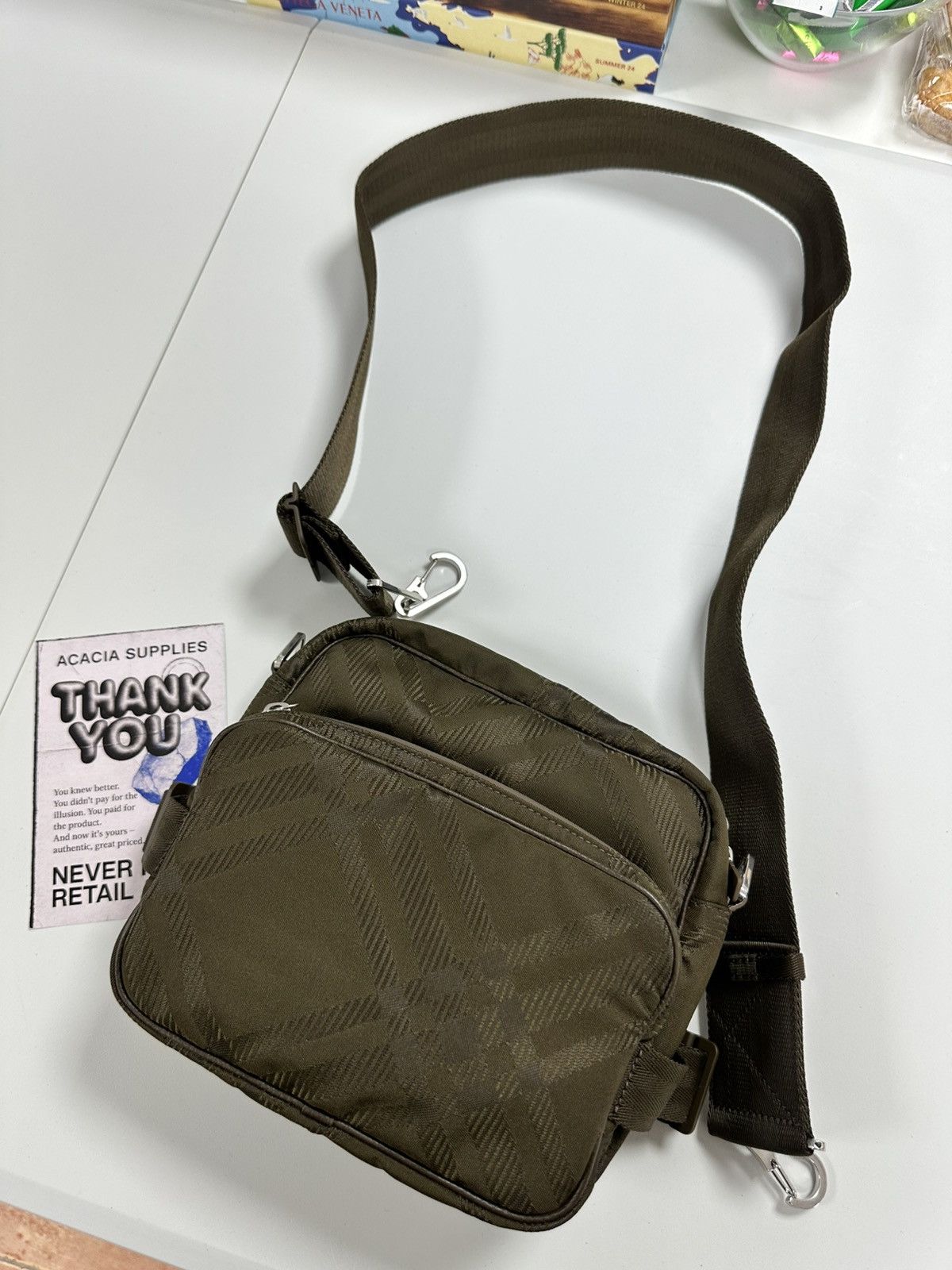 Burberry Burberry Checked Jacquard Zipped Shoulder Bag Size ONE SIZE - 3 Thumbnail