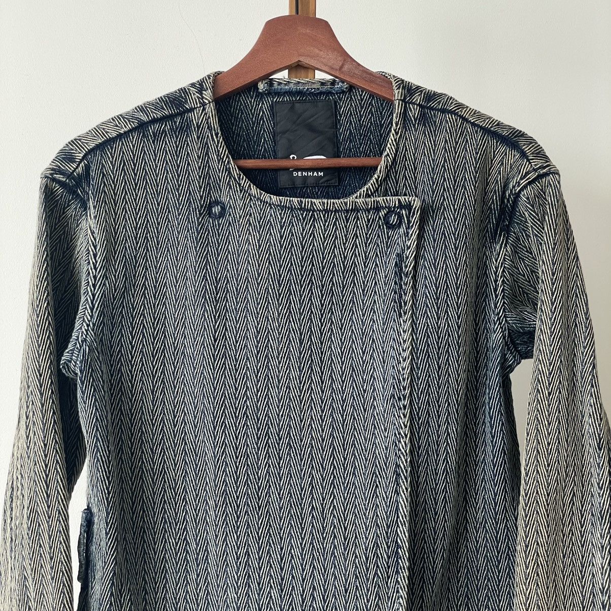 DENHAM Rare Sunfaded Denham Herringbone Weave Pattern Denim Jacket Size US M / EU 48-50 / 2 - 2 Thumbnail