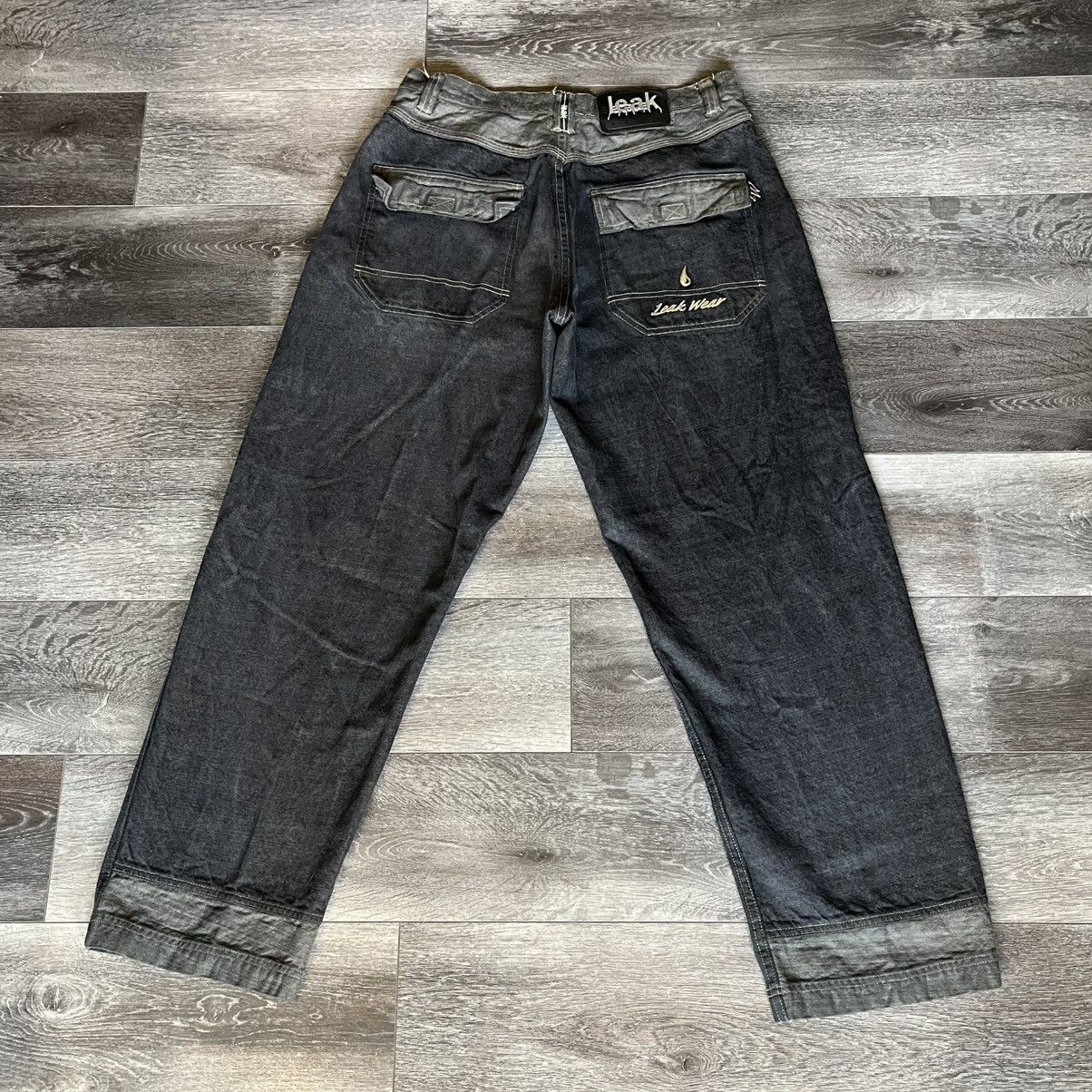 Vintage Vintage 2000s Y2K Leak Wear Baggy Skater Denim Jeans 34x32 Size US 34 / EU 50 - 1 Thumbnail