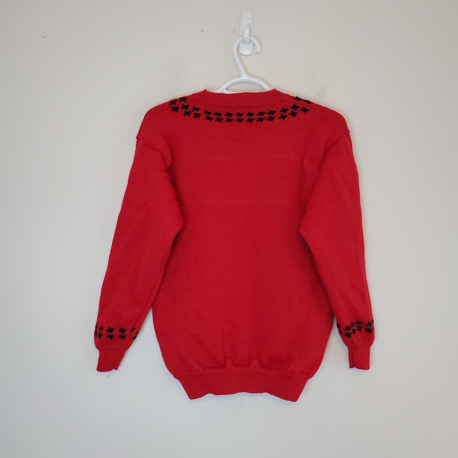 Vintage Vintage 90s Wool Dog Knit Sweater Red Fits Size S Size US S / EU 44-46 / 1 - 2 Thumbnail