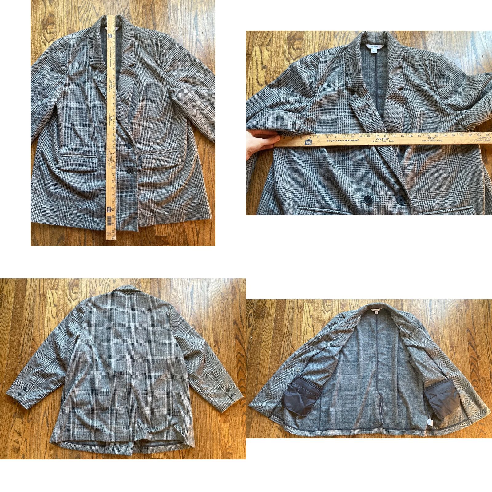 Gap GAP Womens 2XL Gray Plaid Peacoat Blazer Double Breasted Size XXL / US 16-18 / IT 52-54 - 8 Thumbnail