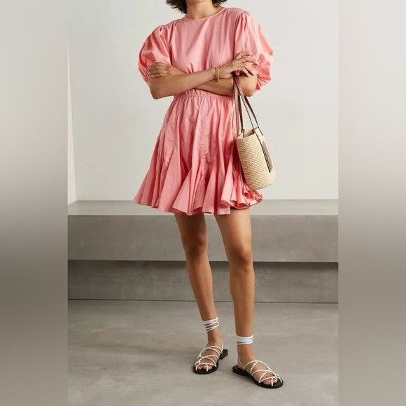 RHODE RHODE Molly Open Back Mini Pouf Sleeve Flared Trumpet Skirt Size S / US 4 / IT 40 - 1 Thumbnail
