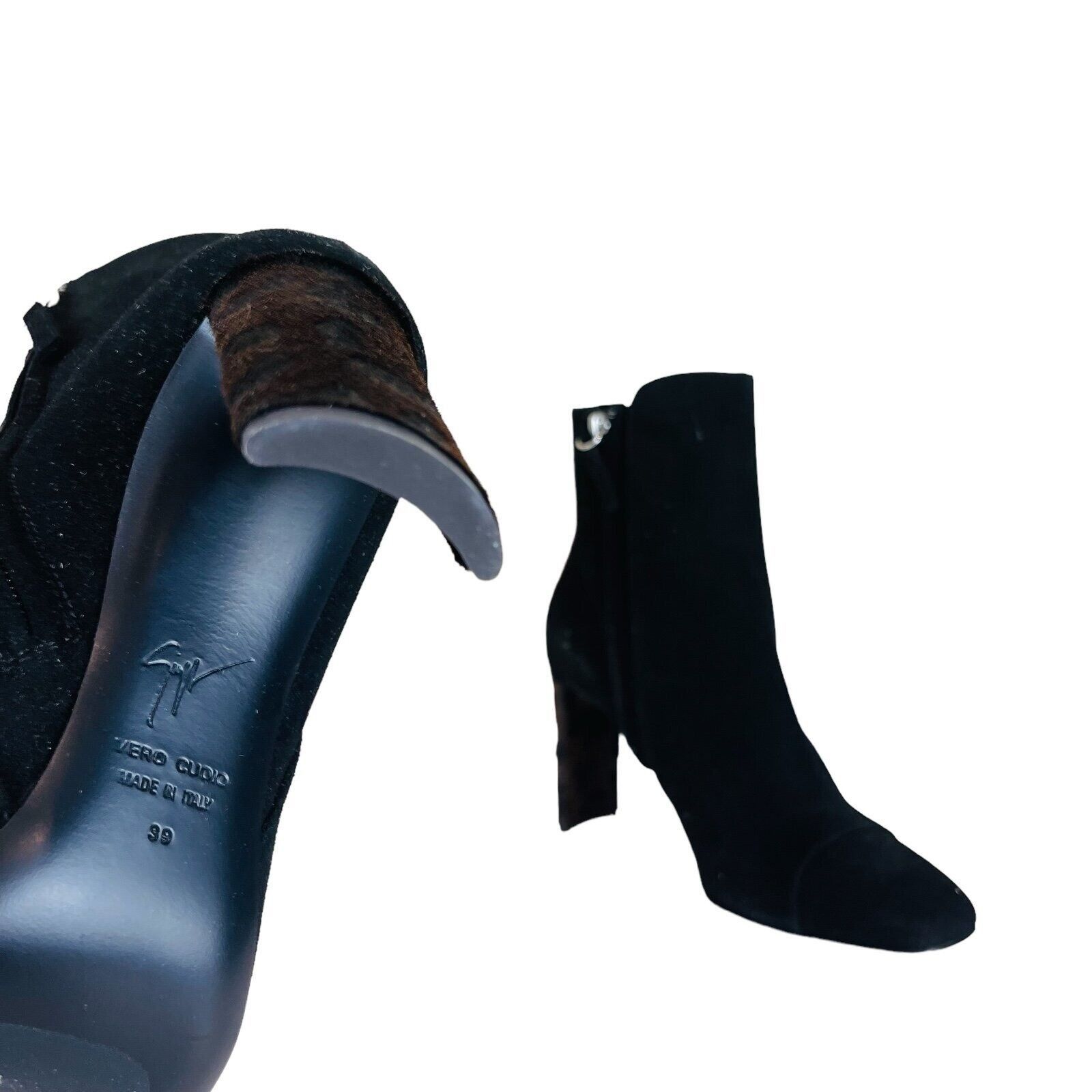 Giuseppe Zanotti Giuseppe Zanotti Black Leopard Print Leather Heels Boots Size US 9 / IT 39 - 5 Thumbnail