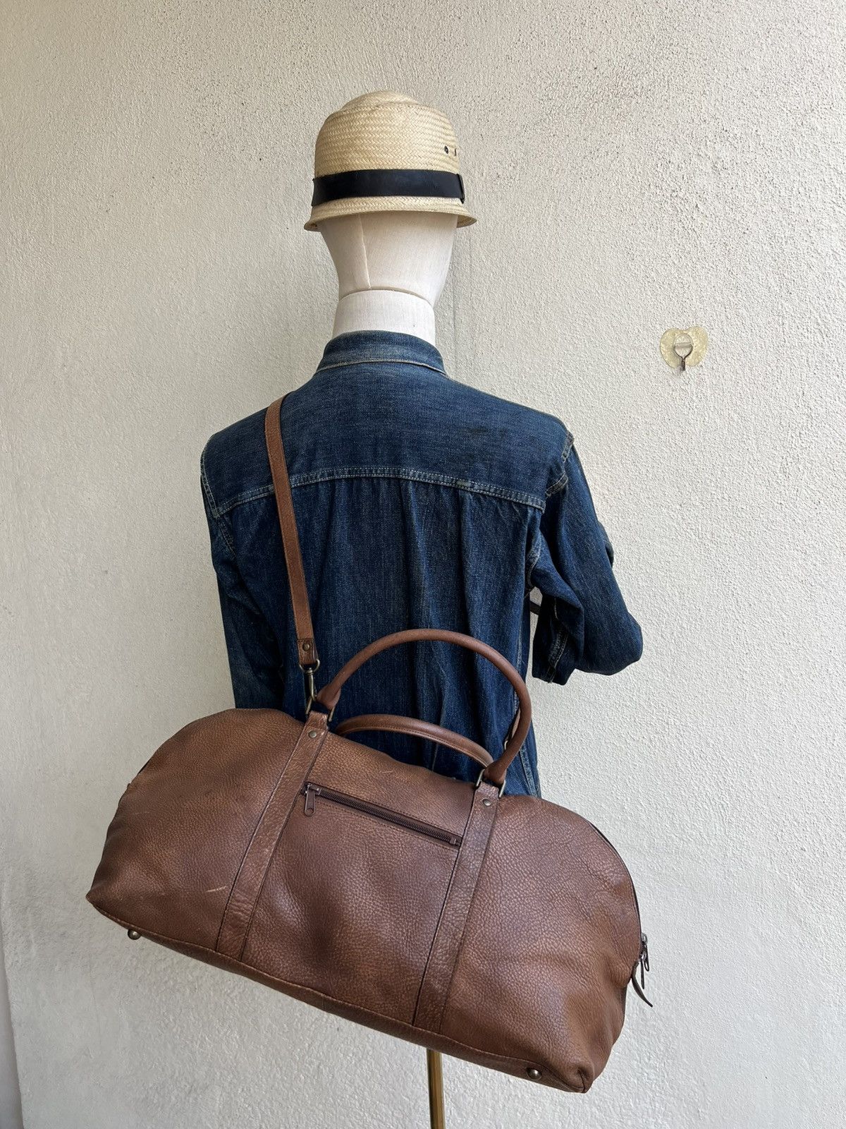 Leather AMONT Japan Patina Leather 2 Way Weekender Bag Size ONE SIZE - 1 Thumbnail