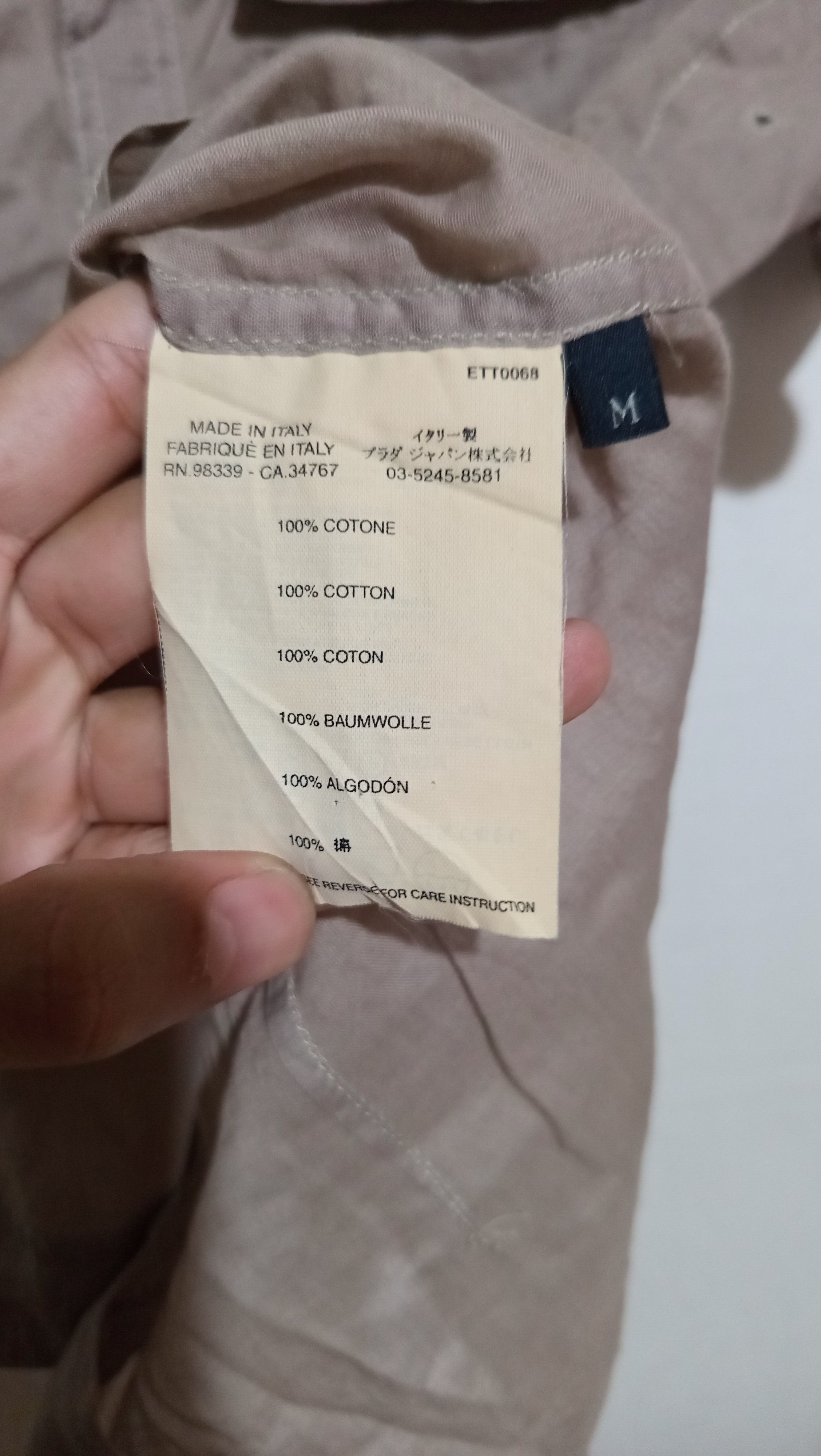 Prada Vintage Prada Army Shirt Button Up Work Shirt Short Sleeved Size US M / EU 48-50 / 2 - 5 Thumbnail
