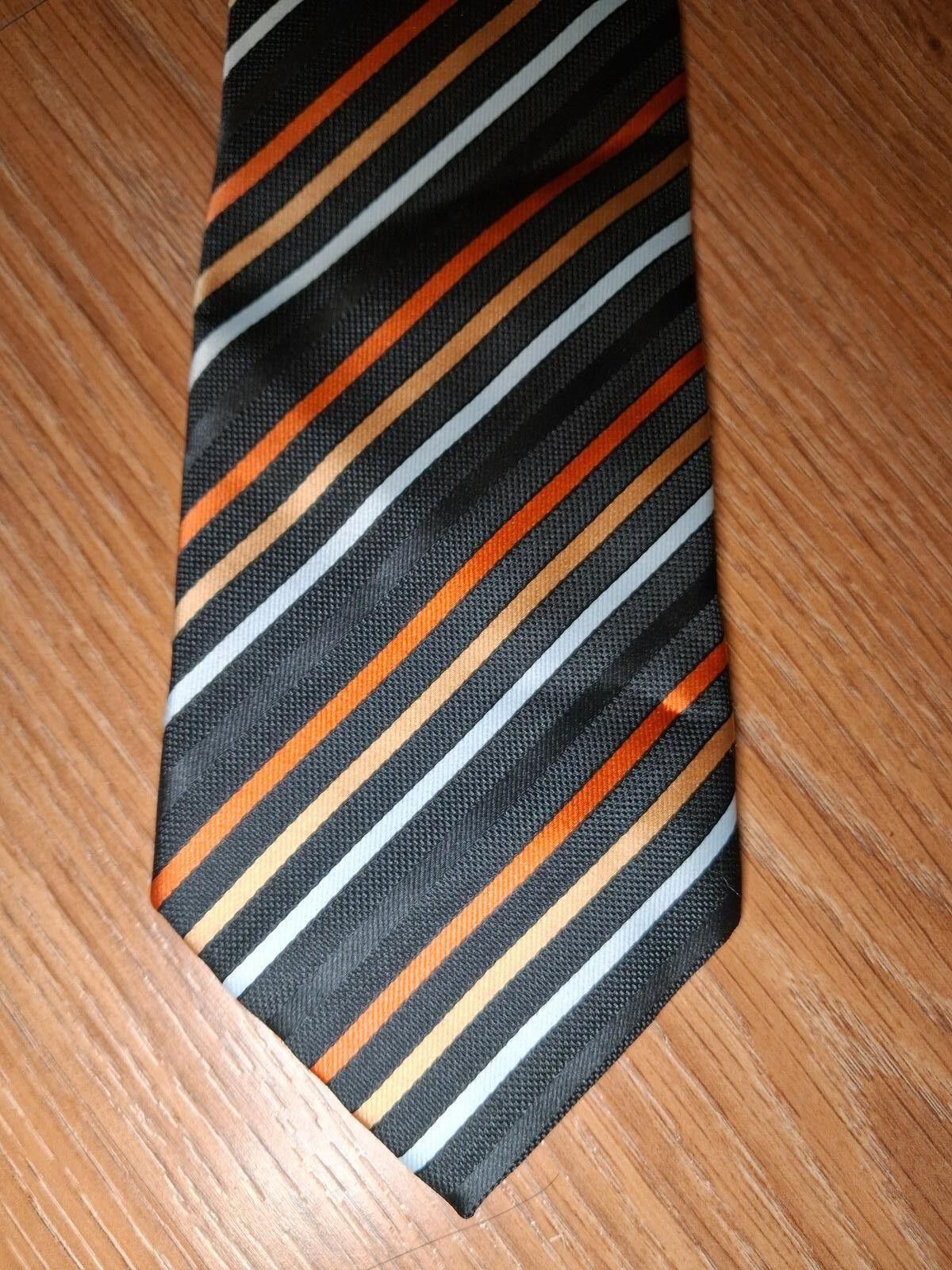 Giorgio Armani Giorgio Armani Silk Tie Black Striped Handmade in Italy Wide Size ONE SIZE - 1 Thumbnail