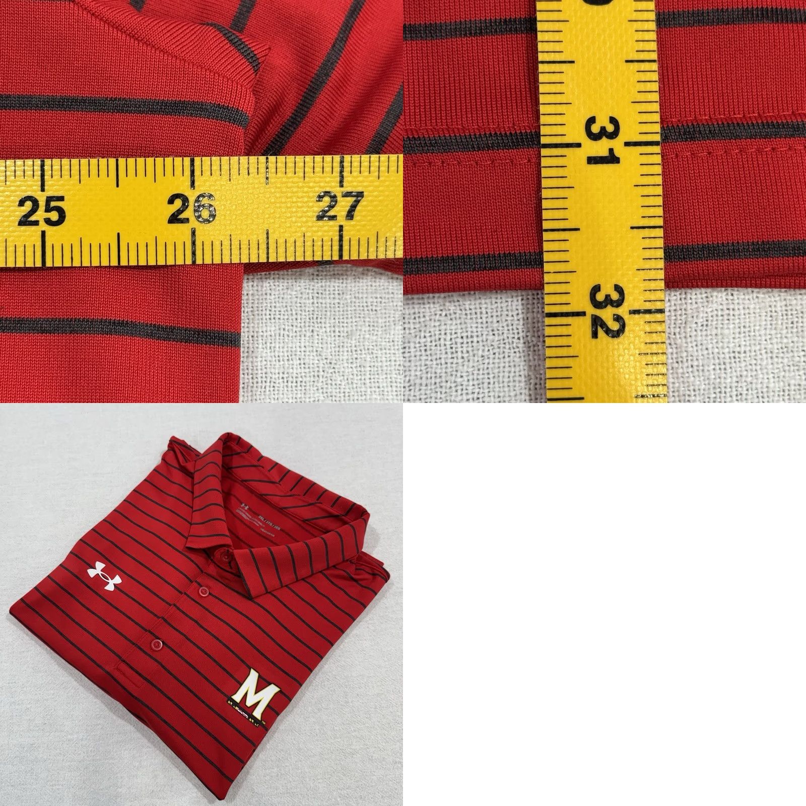 Under Armour Under Armour Maryland Terrapins Performance Polo Shirt Men’s 3XL Loose Fit Red Striped Polo Size US XXL / EU 58 / 5 - 8 Thumbnail