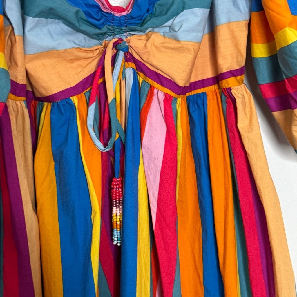 Farm Rio Farm Rio Multicolor Stripe Rainbow Maxi Dress Size S Size L / US 10 / IT 46 - 5 Thumbnail