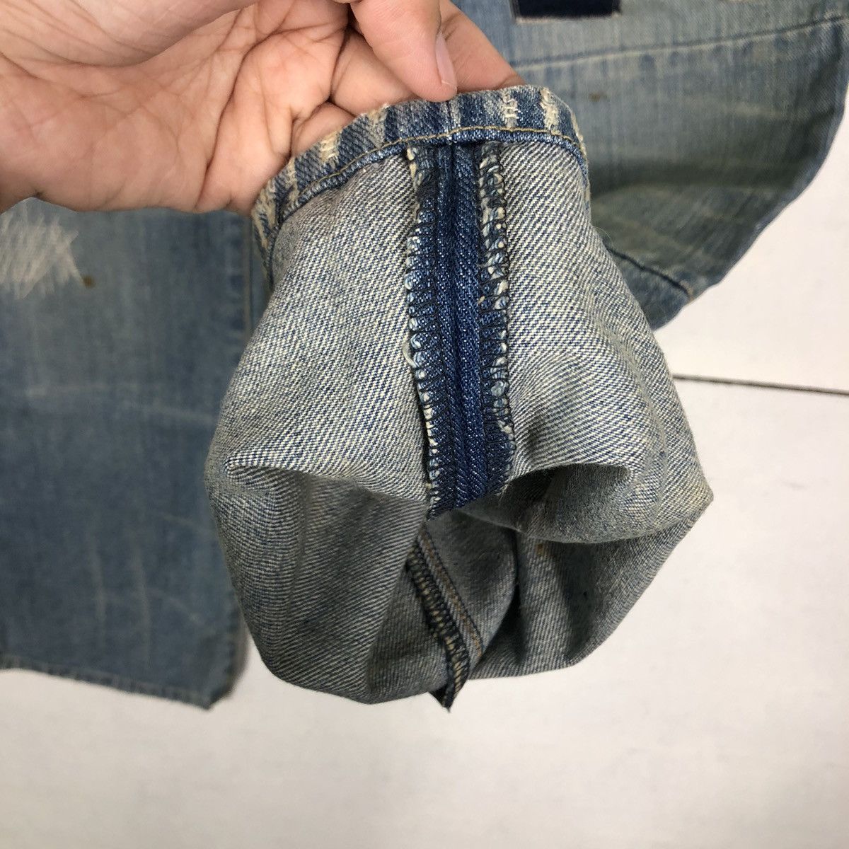 Japanese Brand 🔥Issey Miyake TTU Japan Distressed Denim Jeans Patchwork Size US 30 / EU 46 - 10 Thumbnail
