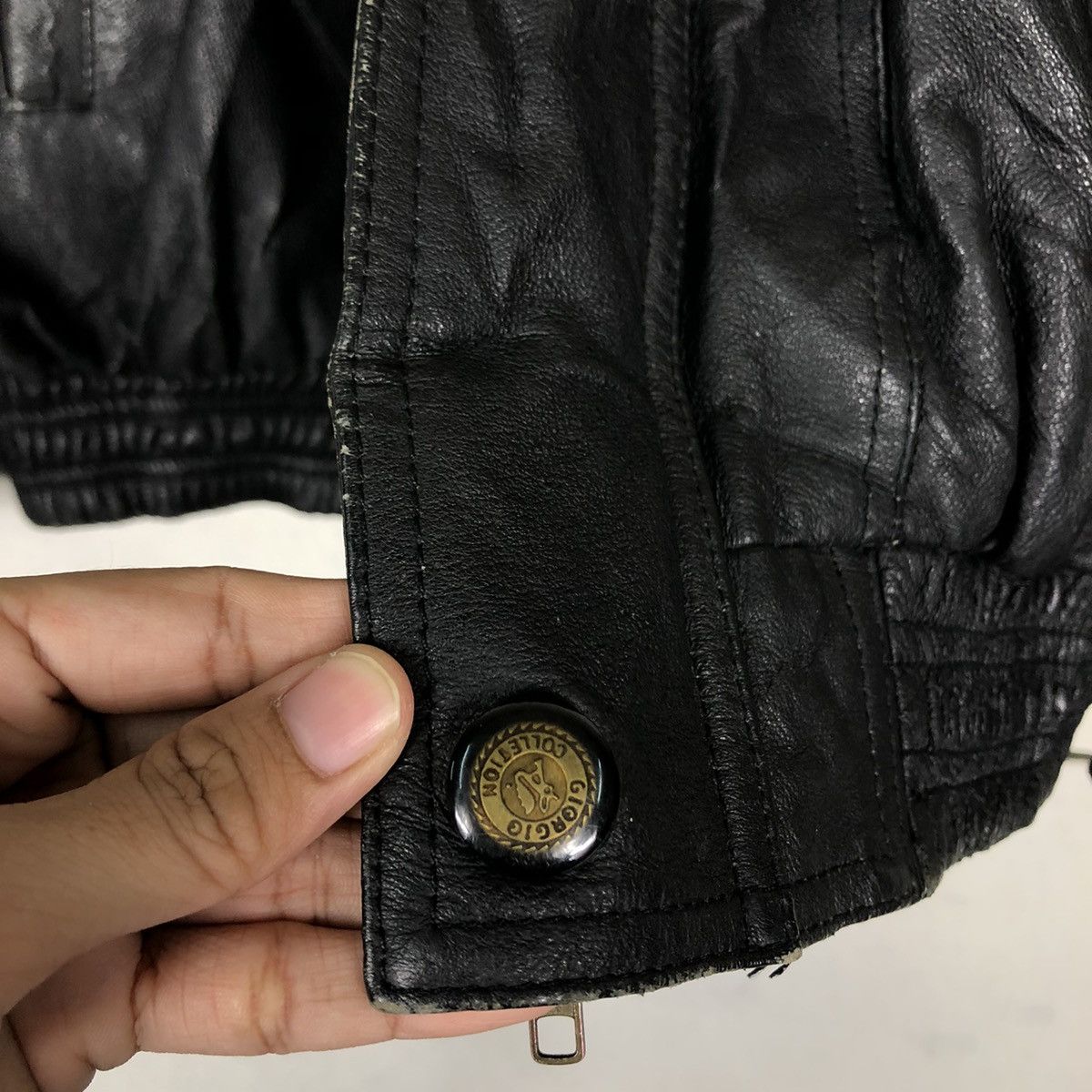 Japanese Brand 🔥Biker Leather Jacket F Concept Men Gold Issey Miyake Size US M / EU 48-50 / 2 - 16 Thumbnail