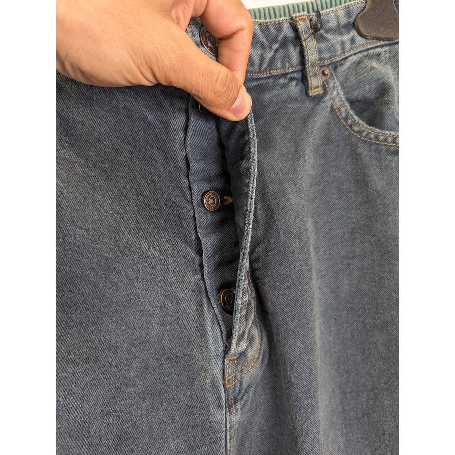 Balenciaga o1rshd1 Hybrid Sweatpants Denim in Blue Size US 34 / EU 50 - 7 Thumbnail