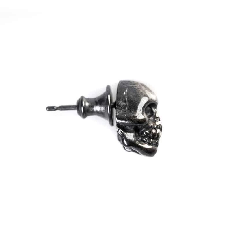 Chin Teo Chin Teo Distressed Skull Silver Earrings Pair Size ONE SIZE - 3 Thumbnail