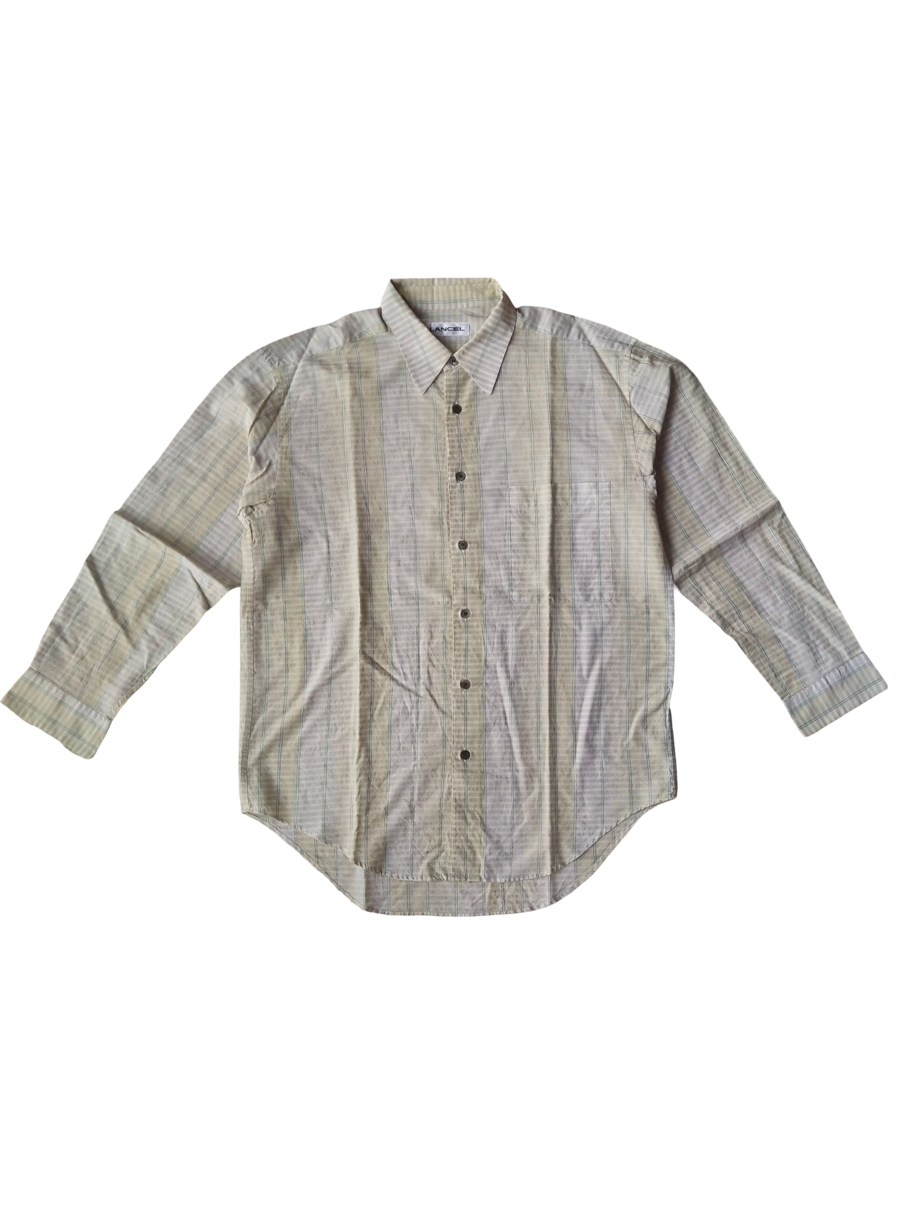 Lancel Vintage 90s Lancel Paris Striped Cotton Shirt Made In Japan Size US L / EU 52-54 / 3 - 1 Thumbnail