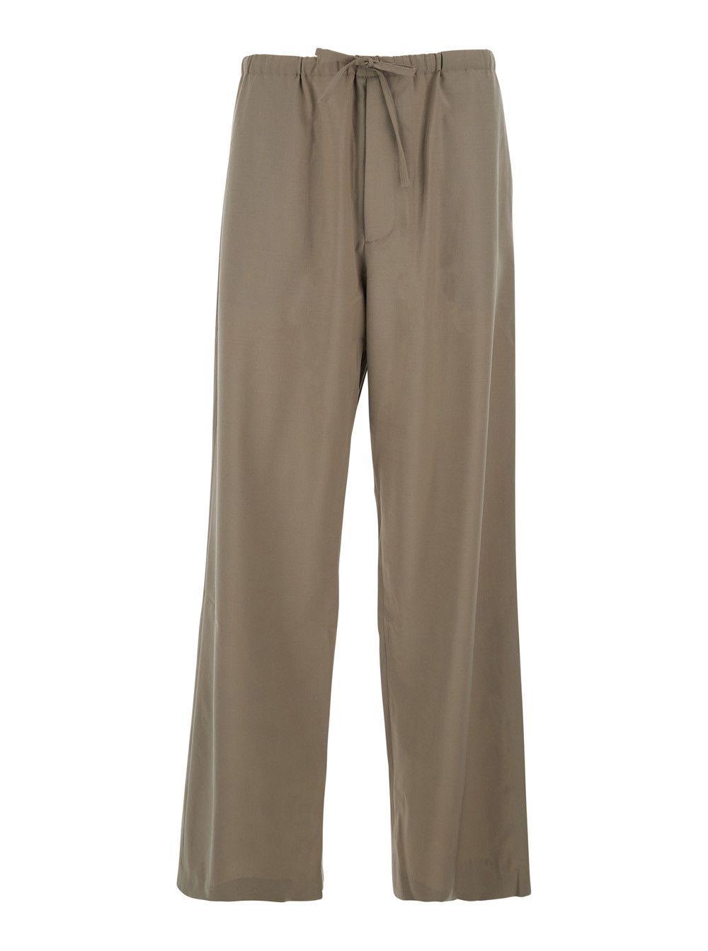 TONYWACK Brown Drawstring Waist Wool Blend Trousers for Men Size US 32 / EU 48 - 1 Thumbnail