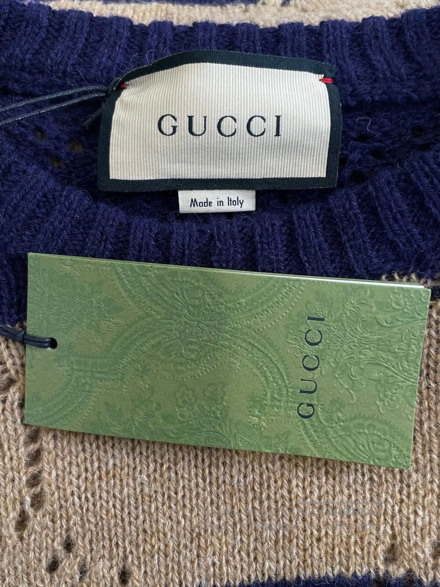 Gucci beige striped knit sweater by gucci. Size US L / EU 52-54 / 3 - 5 Thumbnail
