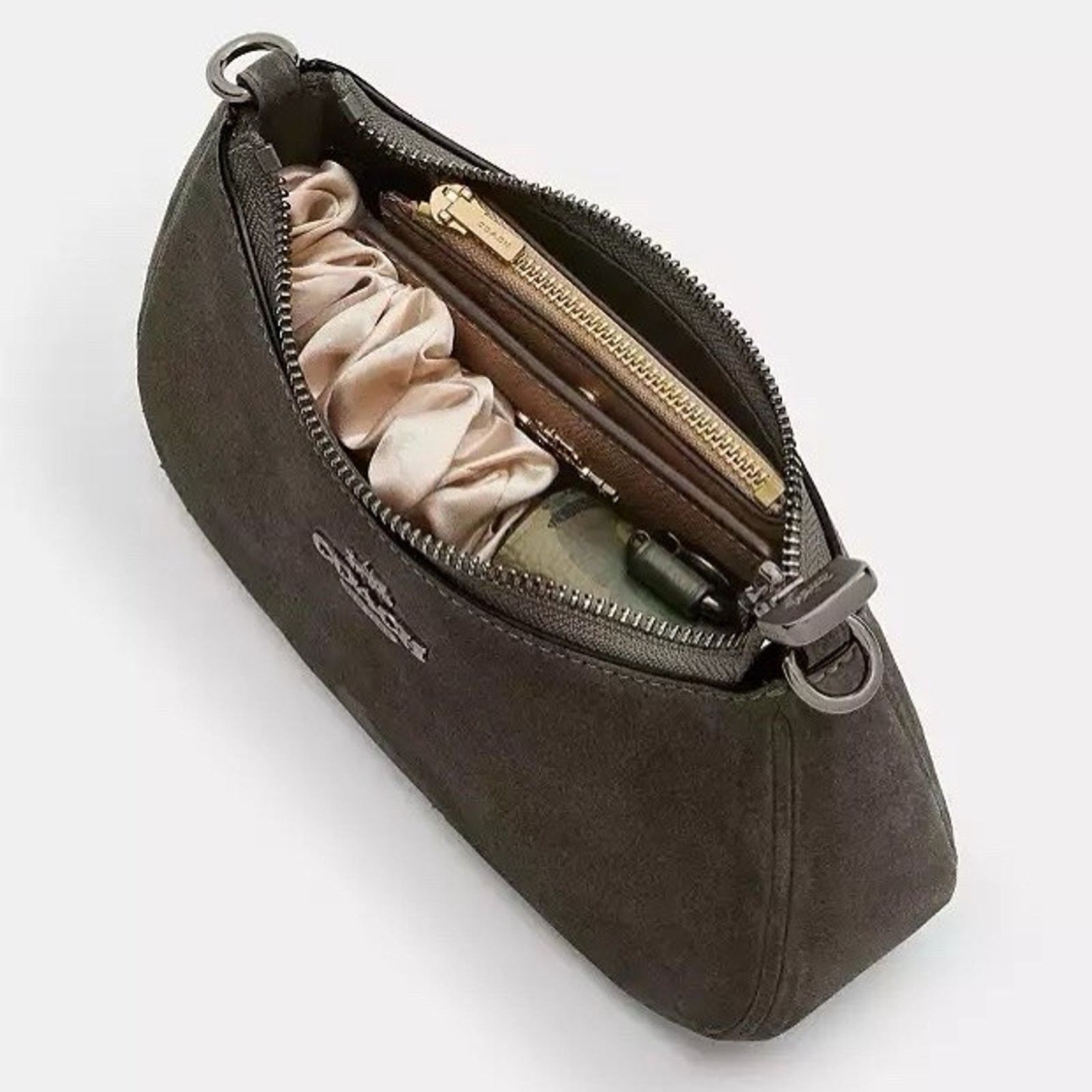 Coach NWT Coach Teri Mini Crossbody Bag CCE42 suede/Qb/Army Green Size ONE SIZE - 13 Thumbnail