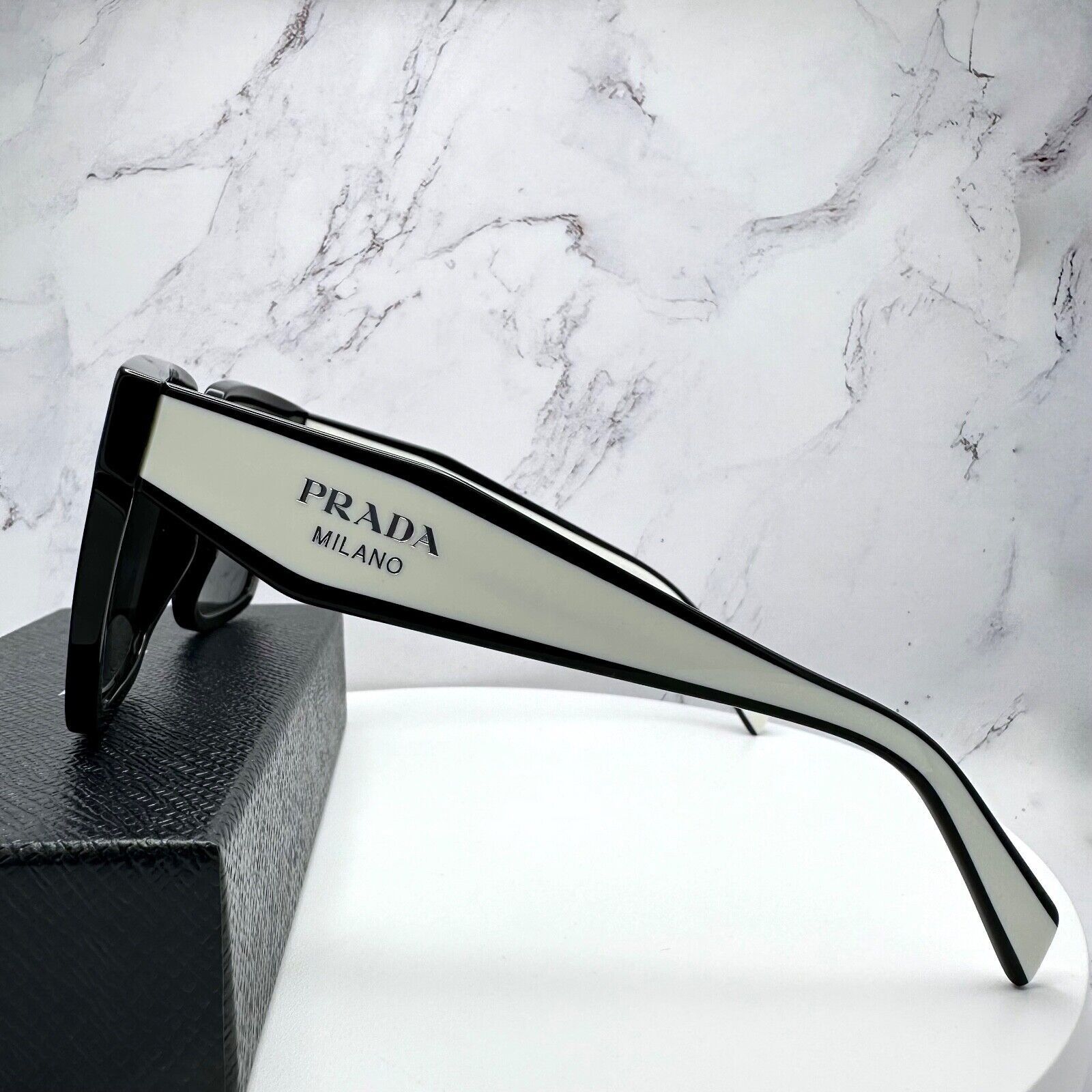 Prada New Prada Sunglasses Black White Symbole Logo Authentic Size ONE SIZE - 2 Thumbnail