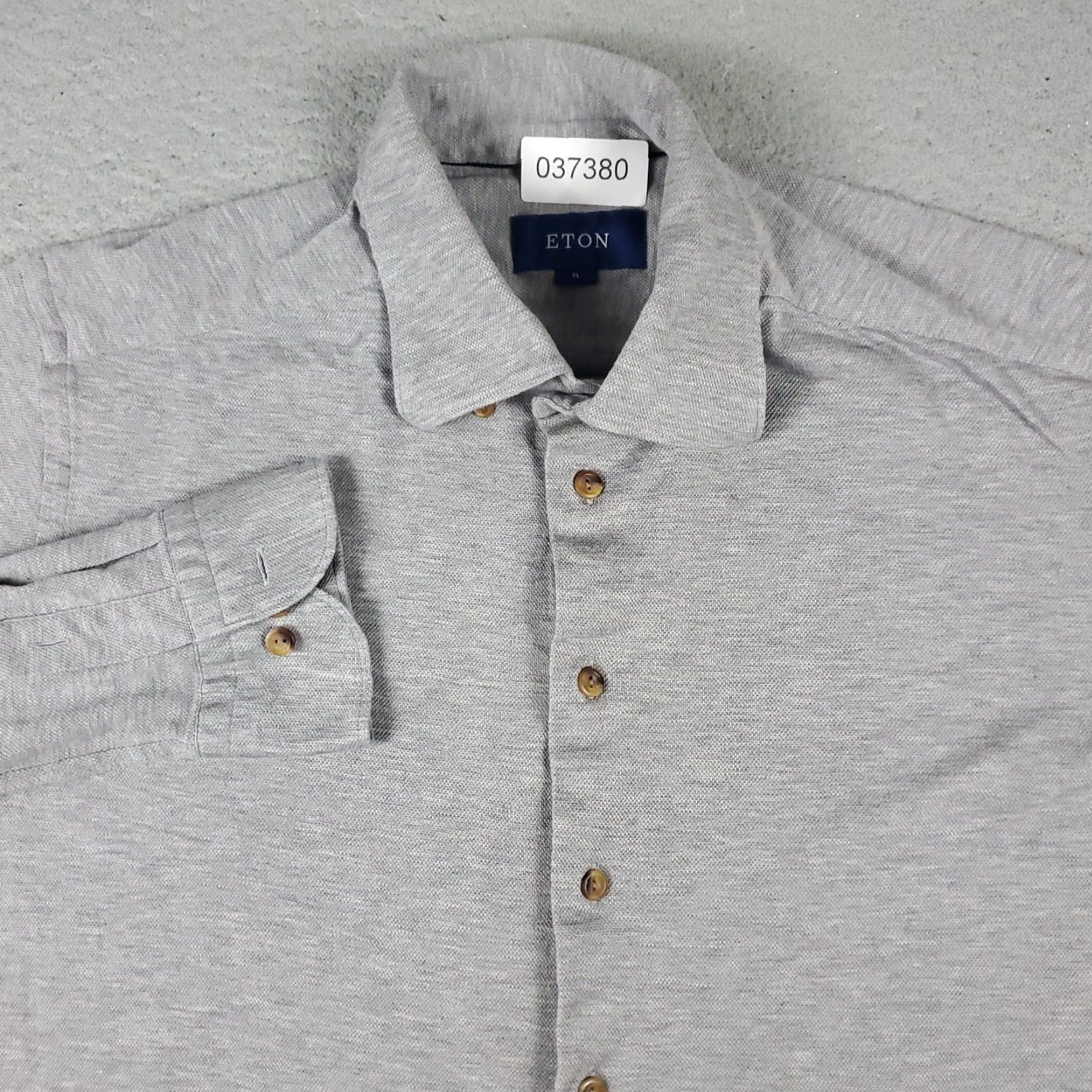 Eton Etón Shirt Adult XL Gray Cotton Button-Up Long Sleeve Casual Formal Business Workwear Mens Size US XL / EU 56 / 4 - 2 Thumbnail