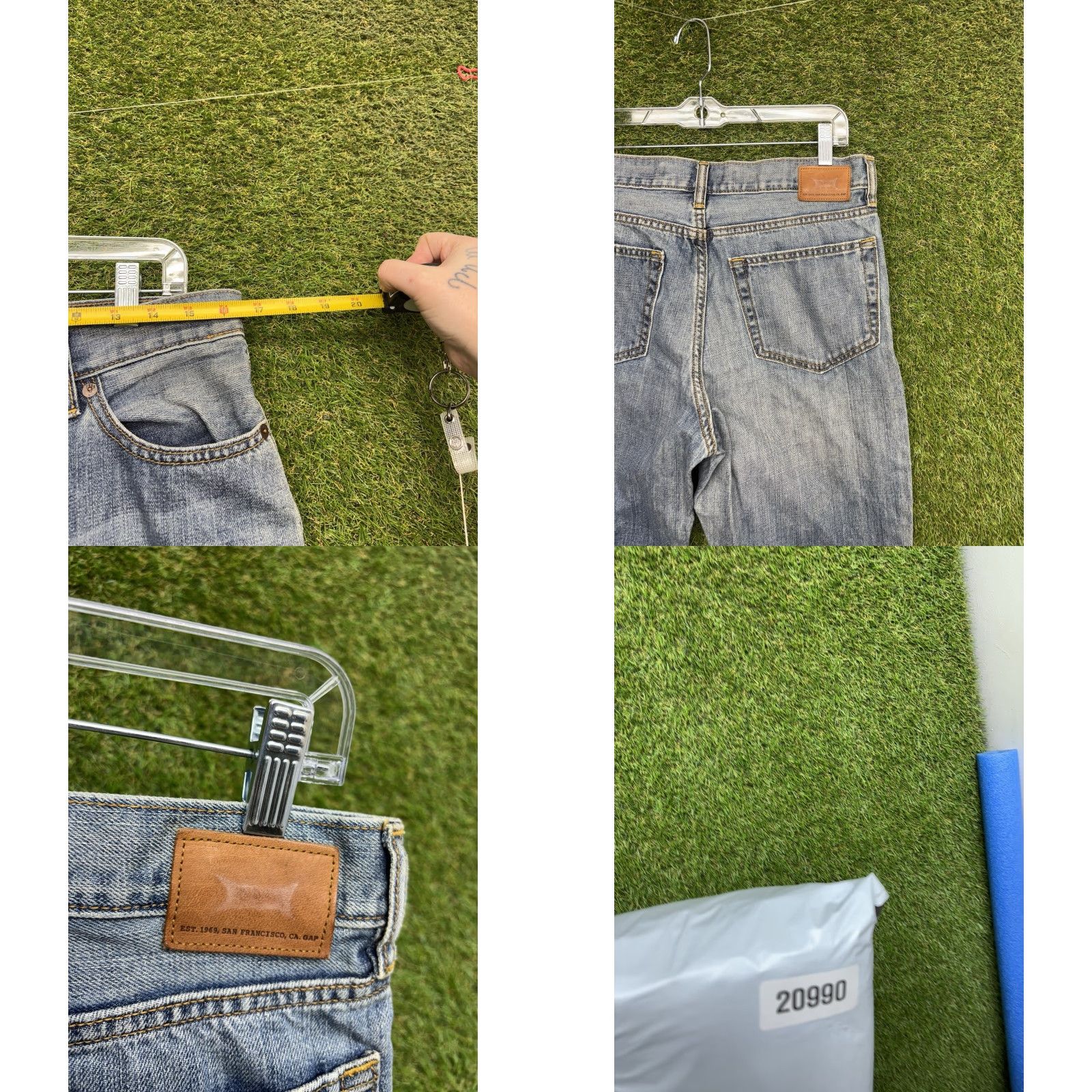 Gap Gap Jeans Mens 33X30 Easy Fit Regular Straight Distressed 100% Cotton Medium Wash Blue 1969 Gap 1969 Mens Jeans Size US 33 - 8 Thumbnail