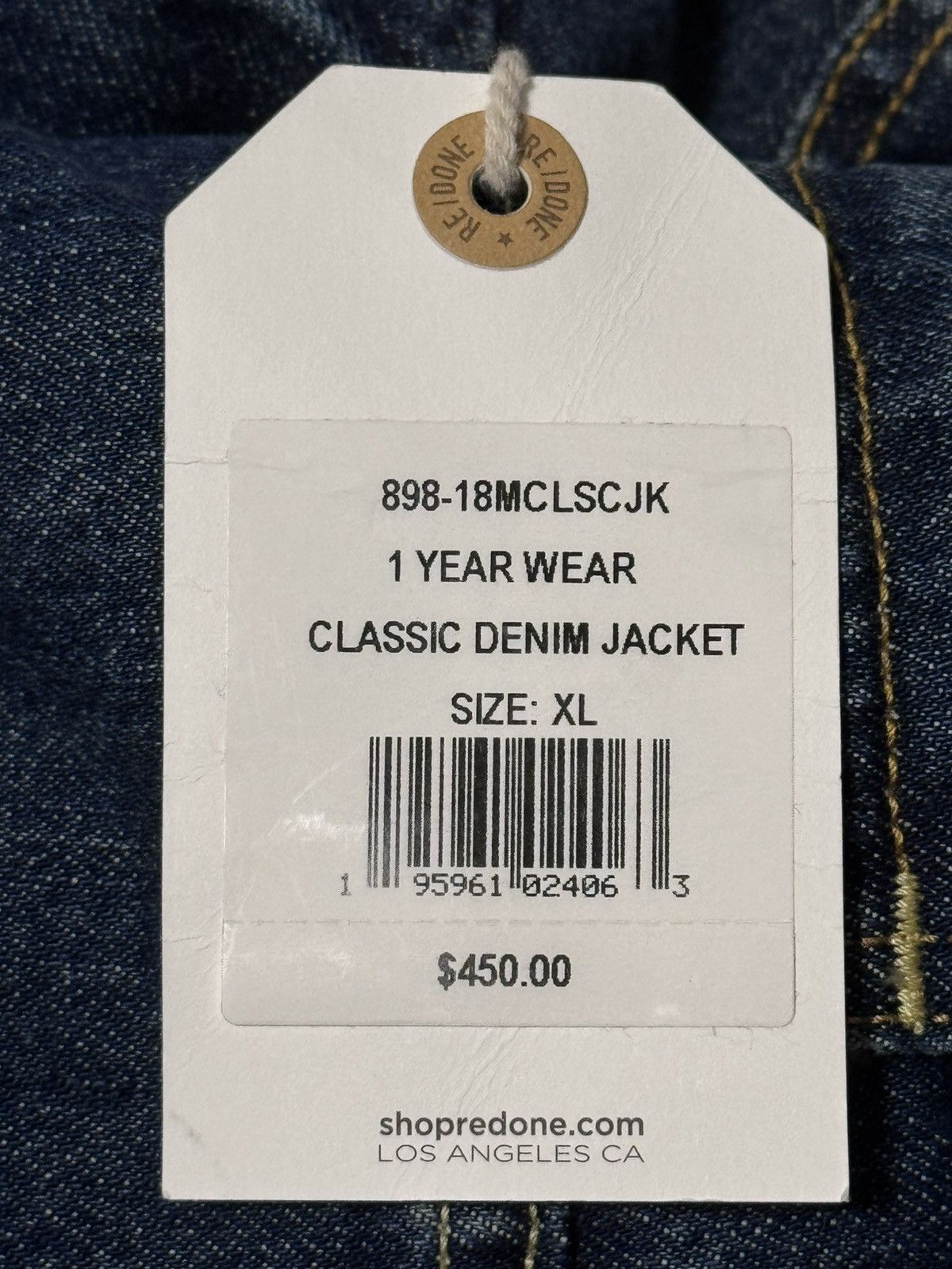 RE/DONE NWT RE/DONE Men’s Classic Denim Jacket 1 Year Wear Blue XL Size US XL / EU 56 / 4 - 18 Thumbnail