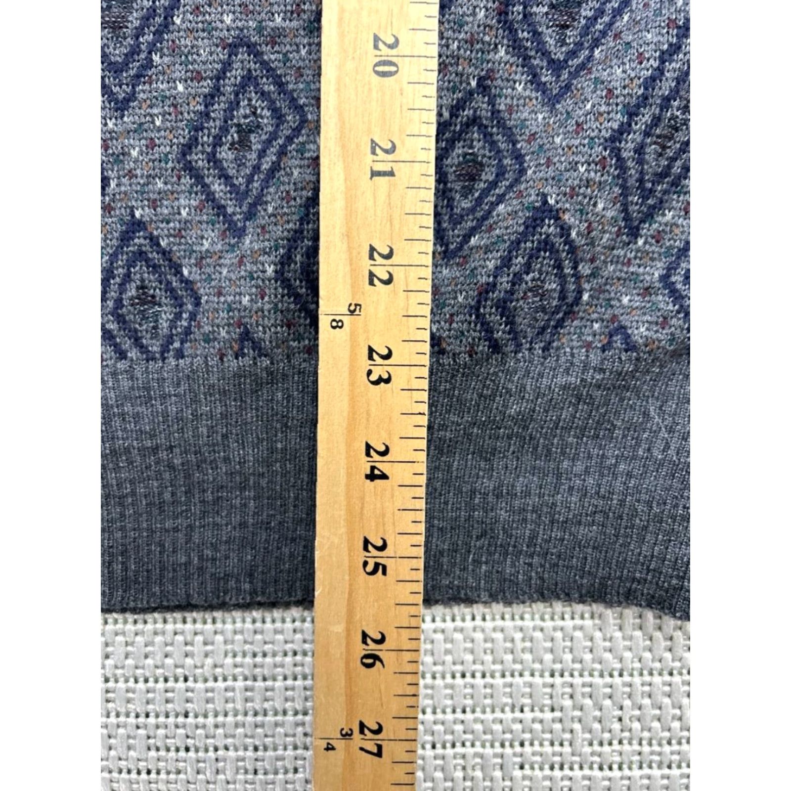 Neiman Marcus Vtg Neiman Marcus Sweater Mens Medium Blue Gray Wool Knit Pullover Size US M / EU 48-50 / 2 - 7 Thumbnail