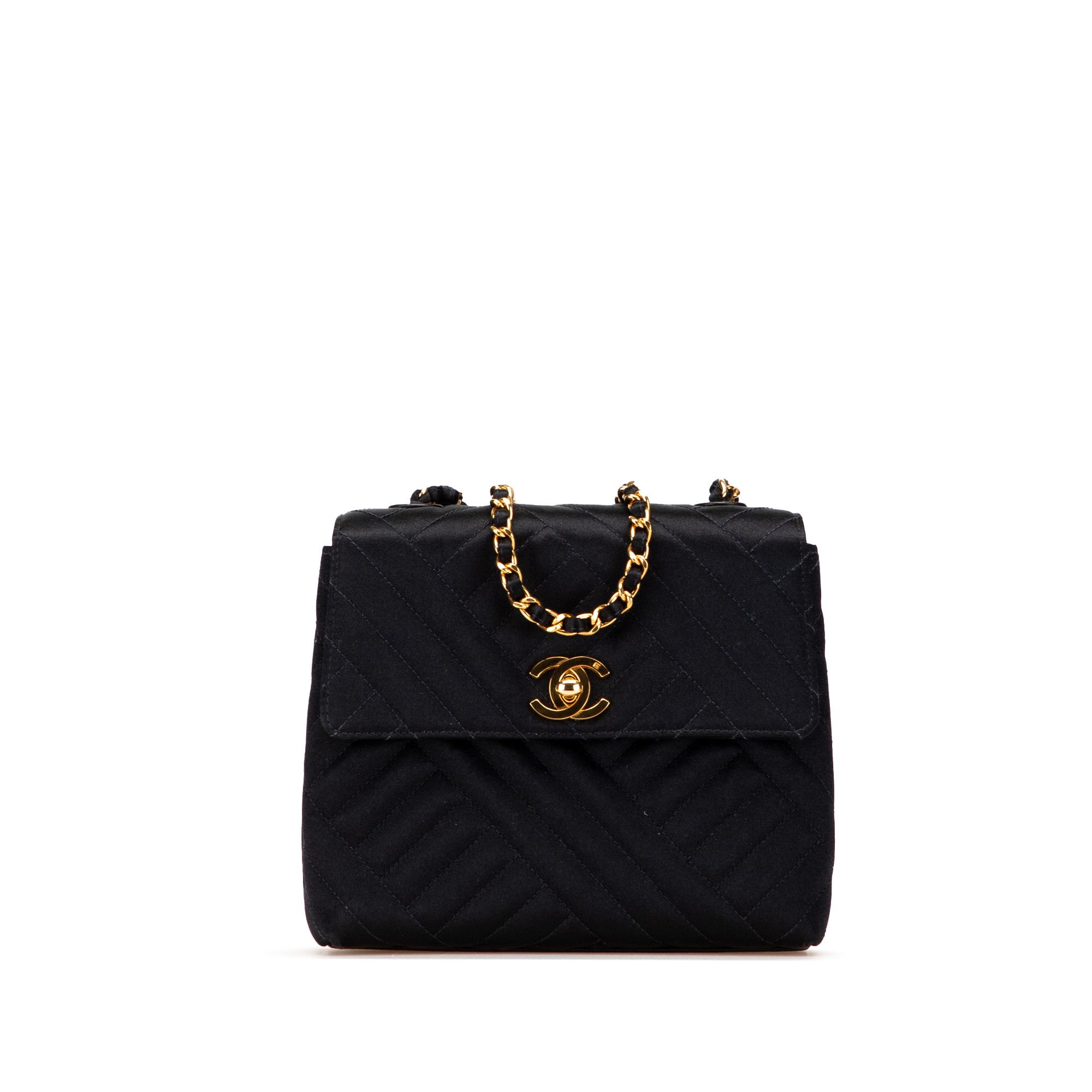 Chanel Chanel Mini Square Diagonal Quilted Satin Single Flap Size ONE SIZE - 1 Thumbnail