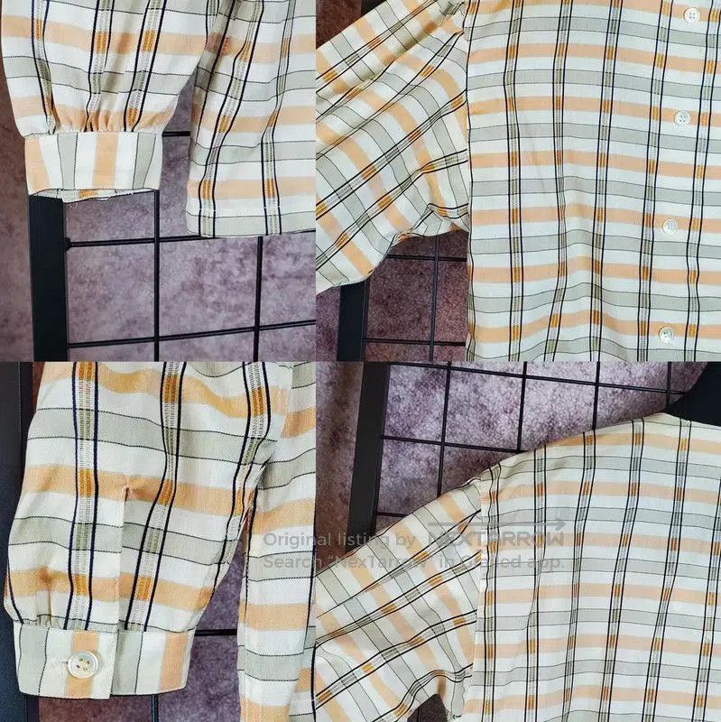 Dior Dior Women's Yellow Checkered Long Sleeve Cropped Shirt . Size S / US 4 / IT 40 - 6 Thumbnail