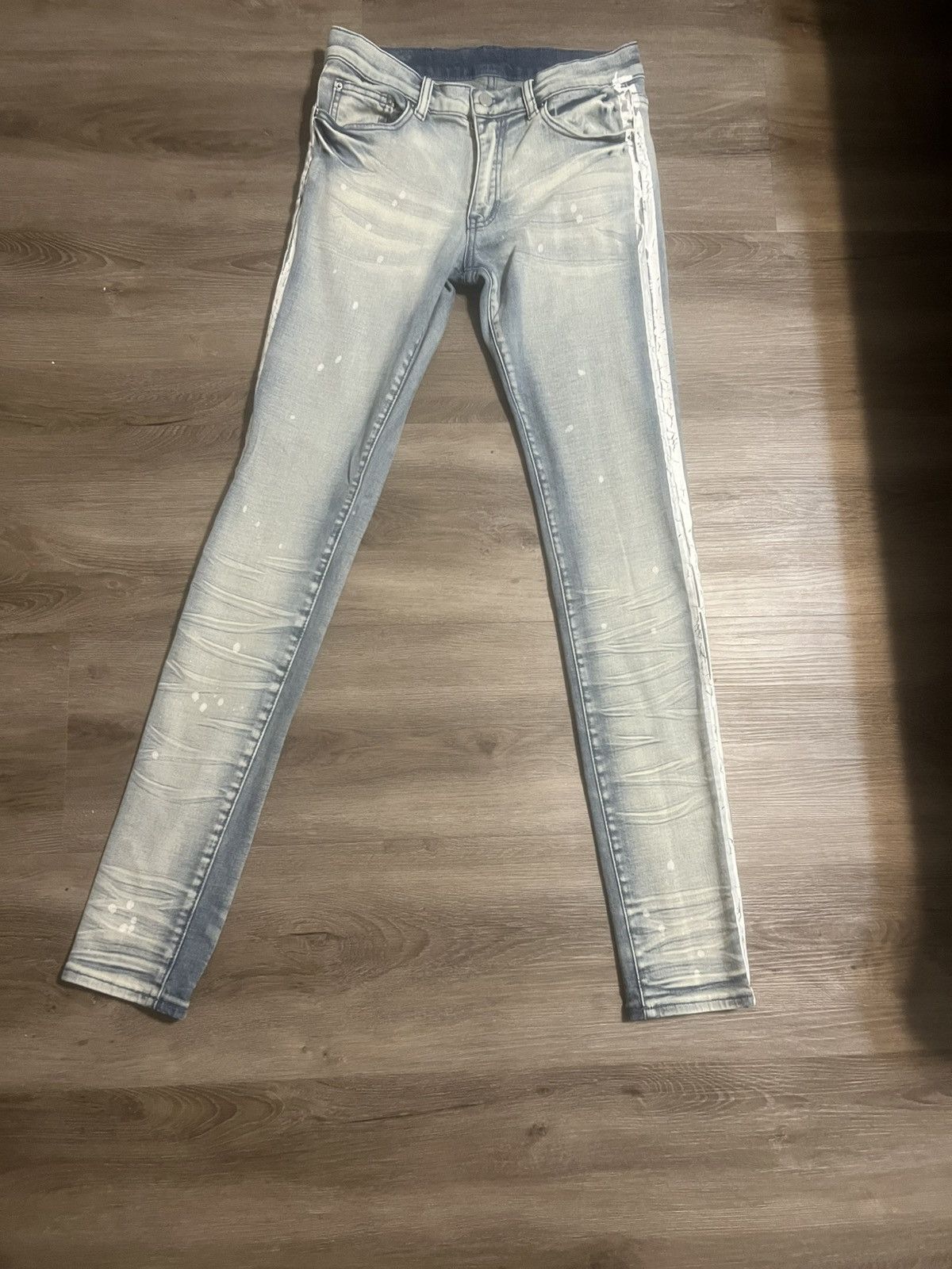 MNML Blue white paint spot MNML jeans Size US 29 - 1 Thumbnail