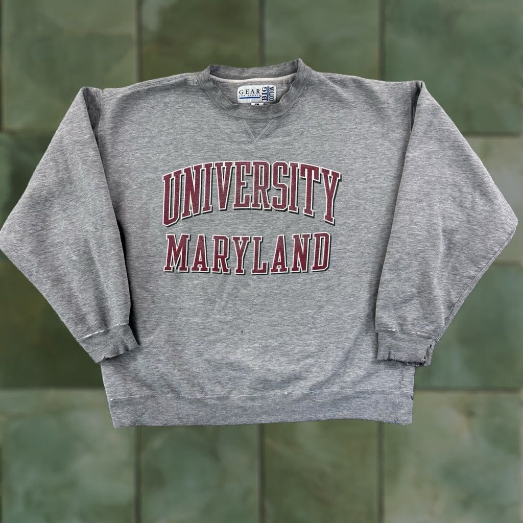 Vintage VINTAGE Gear For Sports Sweatshirt Men Adult Large Gray 90s University of Maryland USA Shirt Pullover Crew Neck Size US L / EU 52-54 / 3 - 1 Thumbnail