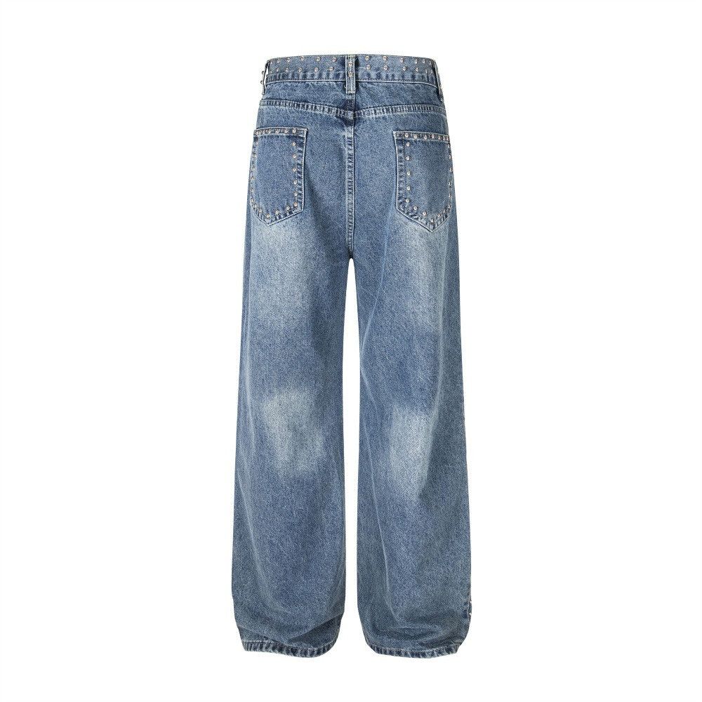 Japanese Brand × Jean American style distressed loose beaded washed jeans Size US 32 / EU 48 - 2 Thumbnail